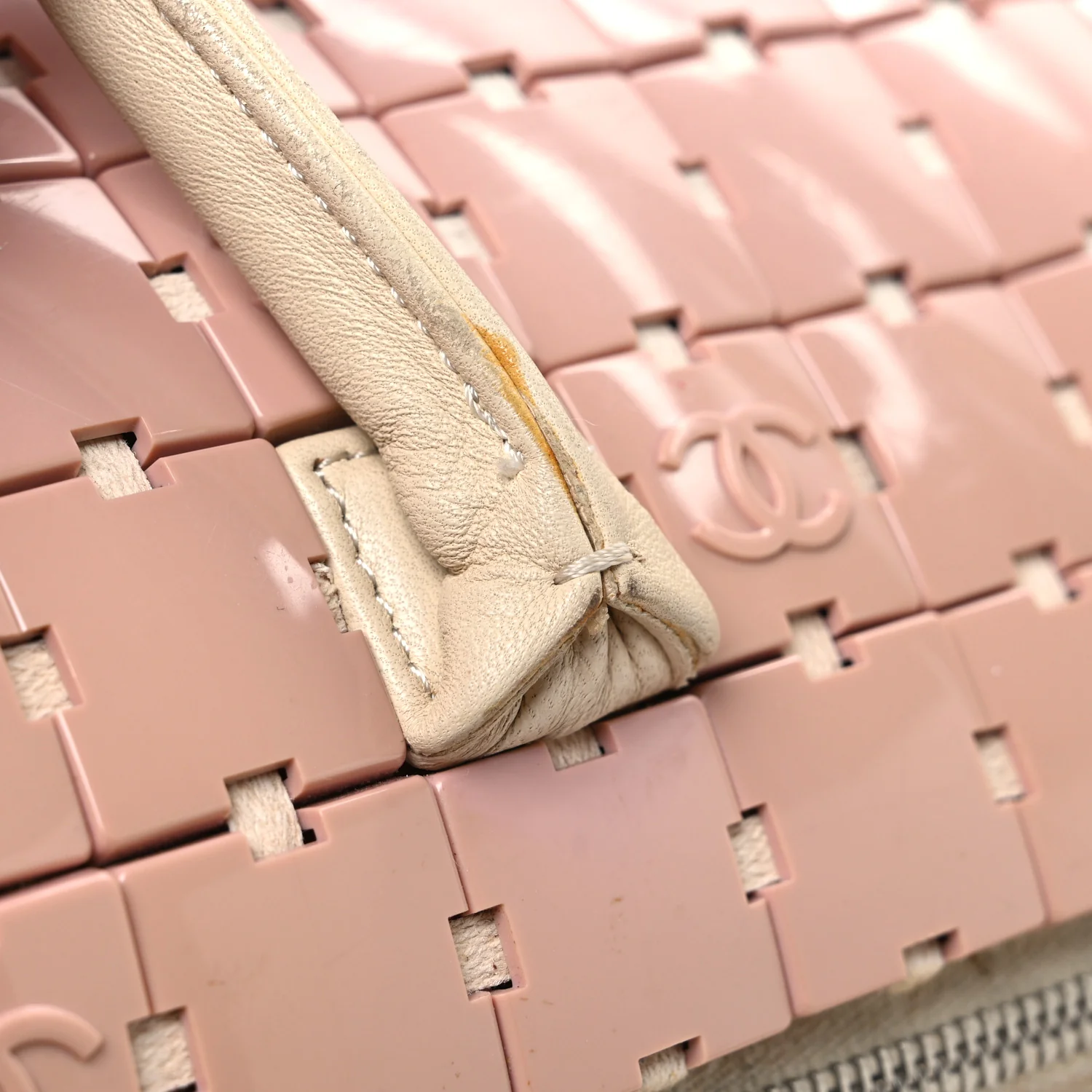 Lambskin Resin Tile Bowler Pink - Image 11