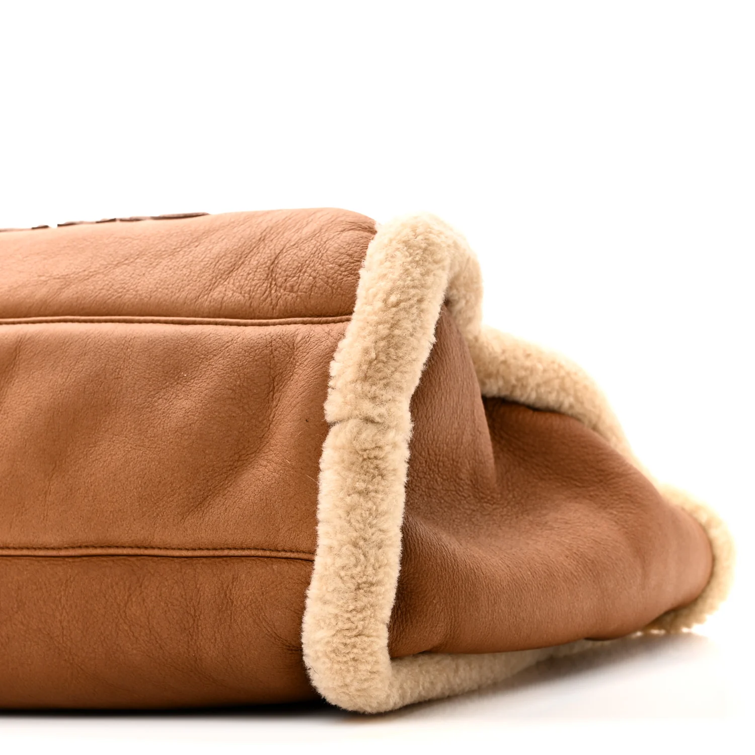 Lambskin Shearling Medium Deauville Tote Brown - Image 11