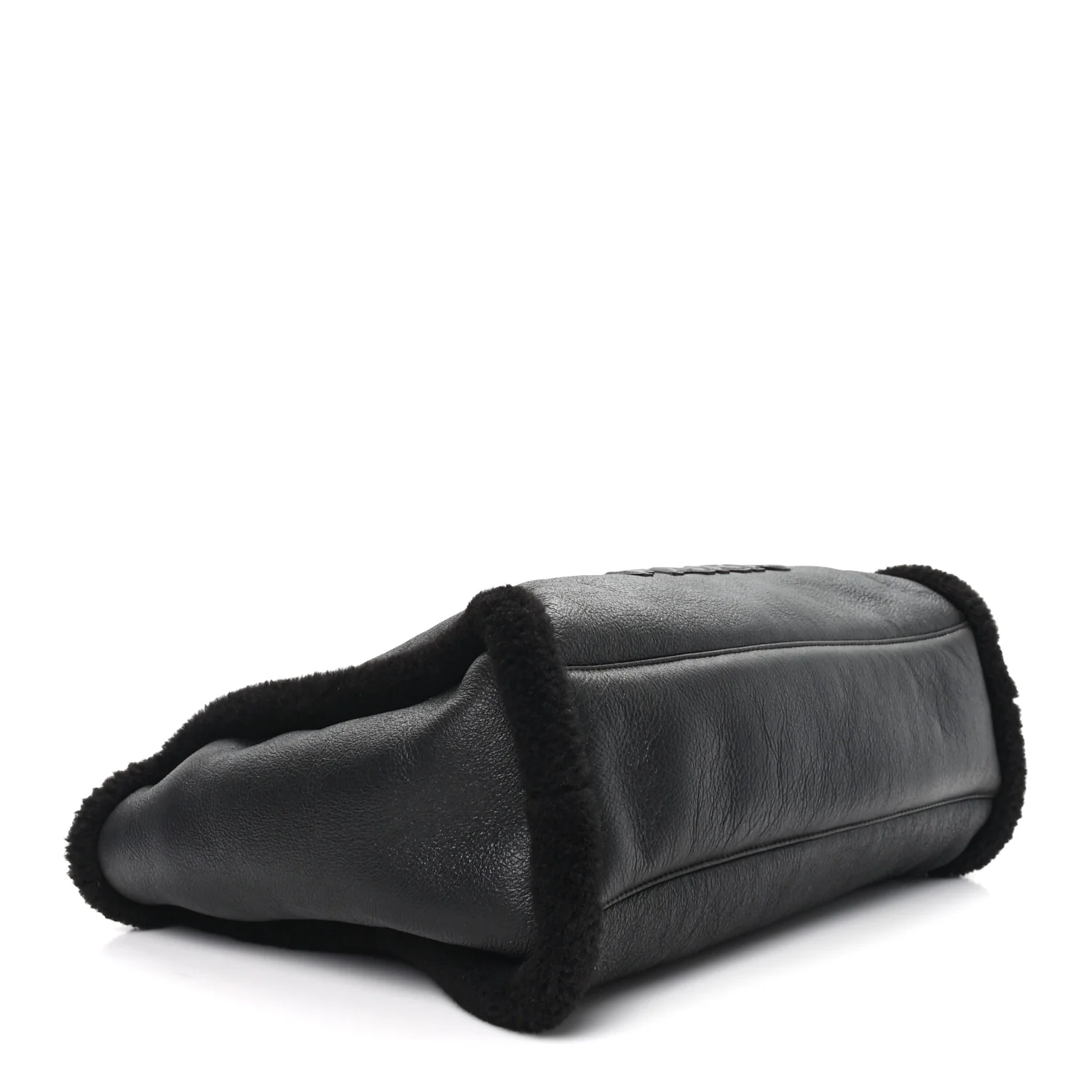 Lambskin Shearling Medium Deauville Tote Dark Brown - Image 4