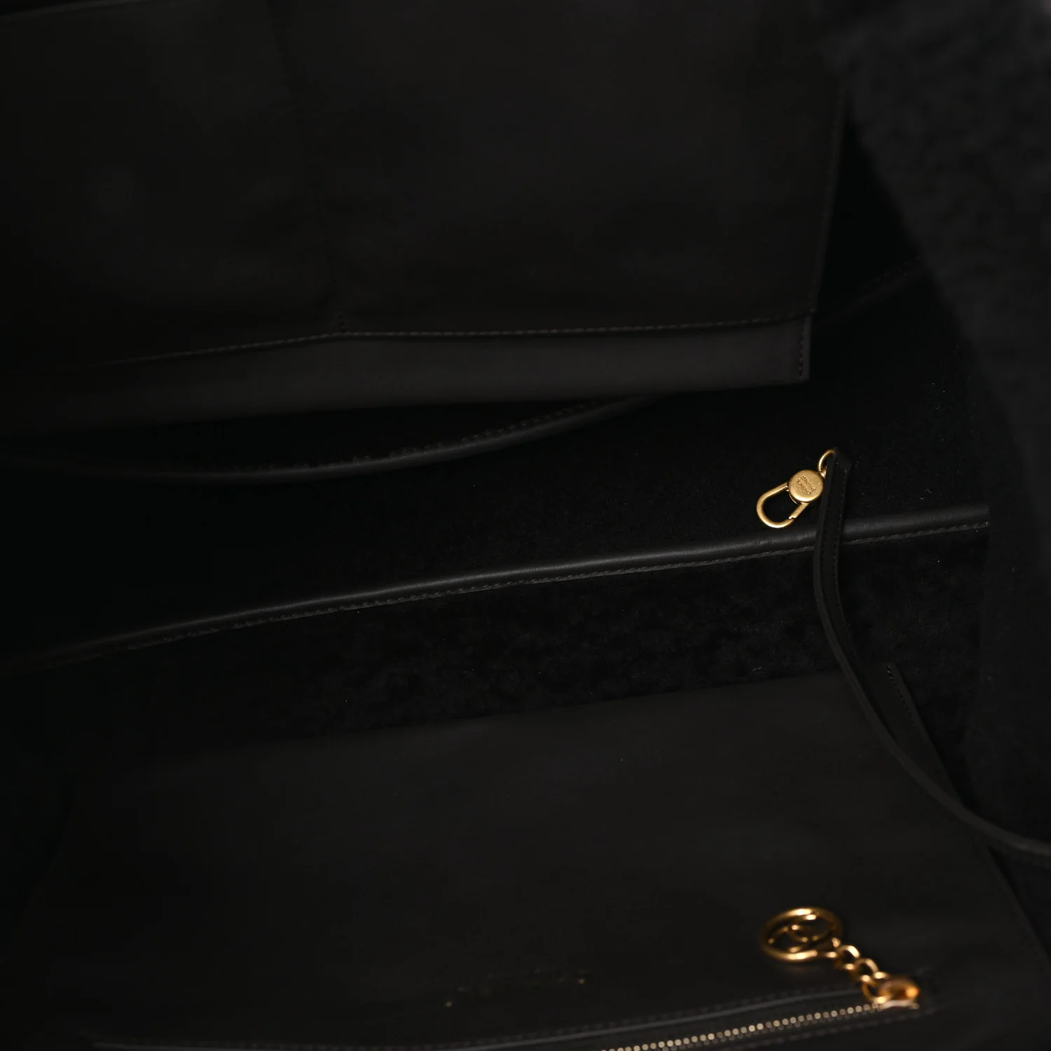 Lambskin Shearling Medium Deauville Tote Dark Brown - Image 5