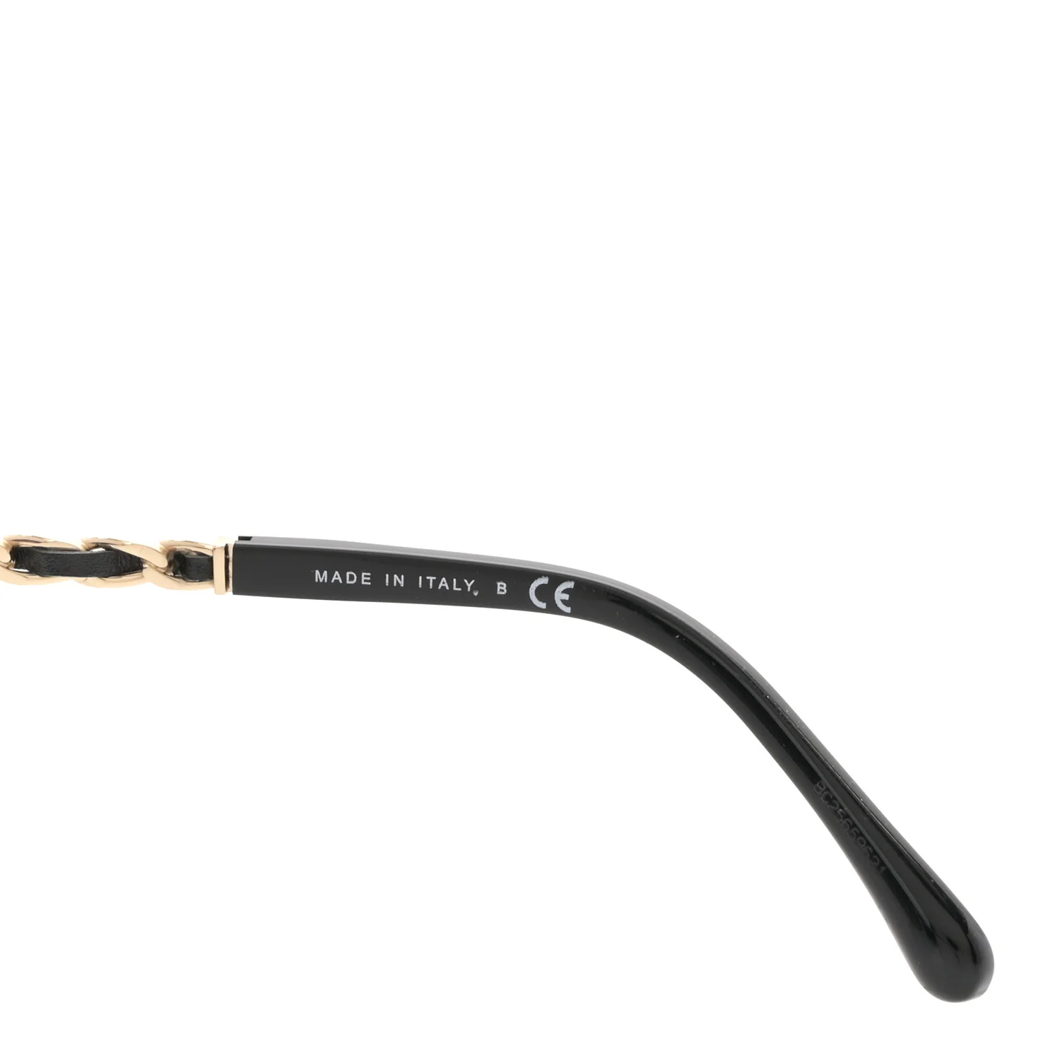 Lambskin Square Chain Sunglasses 5210-Q-A Black - Image 6