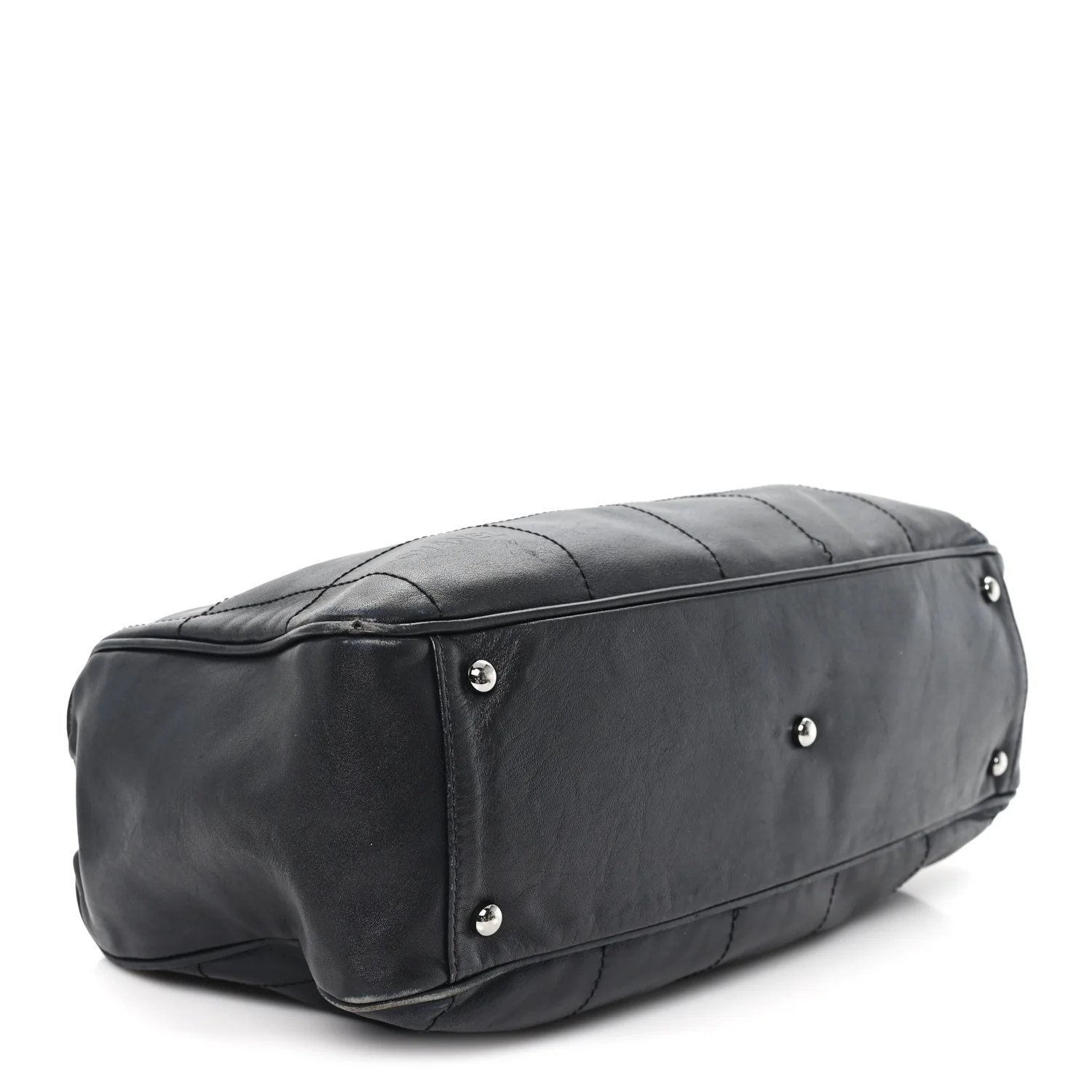 Lambskin Square Stitched Large Tote  Black - Image 4