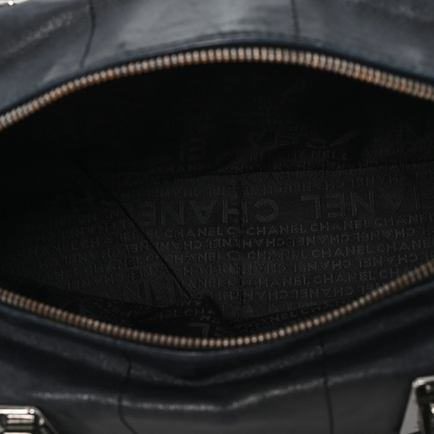 Lambskin Square Stitched Large Tote  Black - Image 5