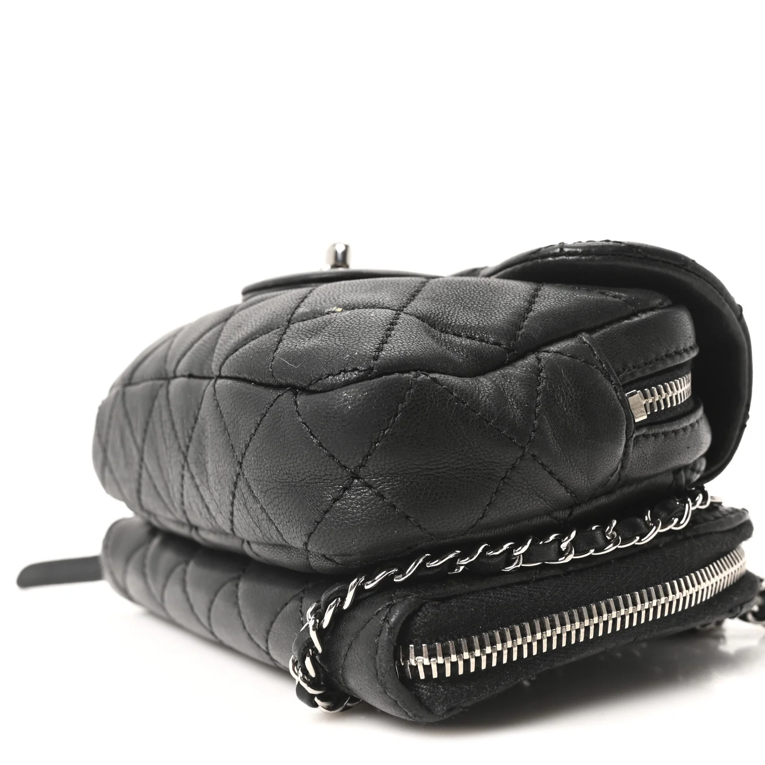 Lambskin Stitched New Mini Flap Black - Image 10