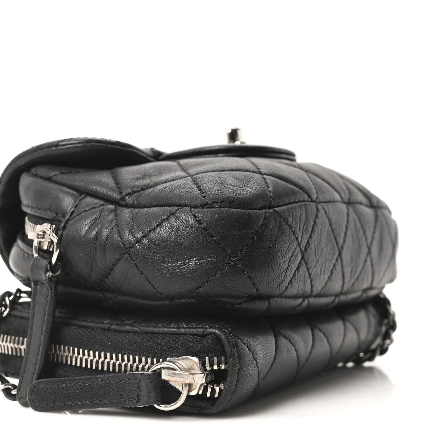 Lambskin Stitched New Mini Flap Black - Image 9