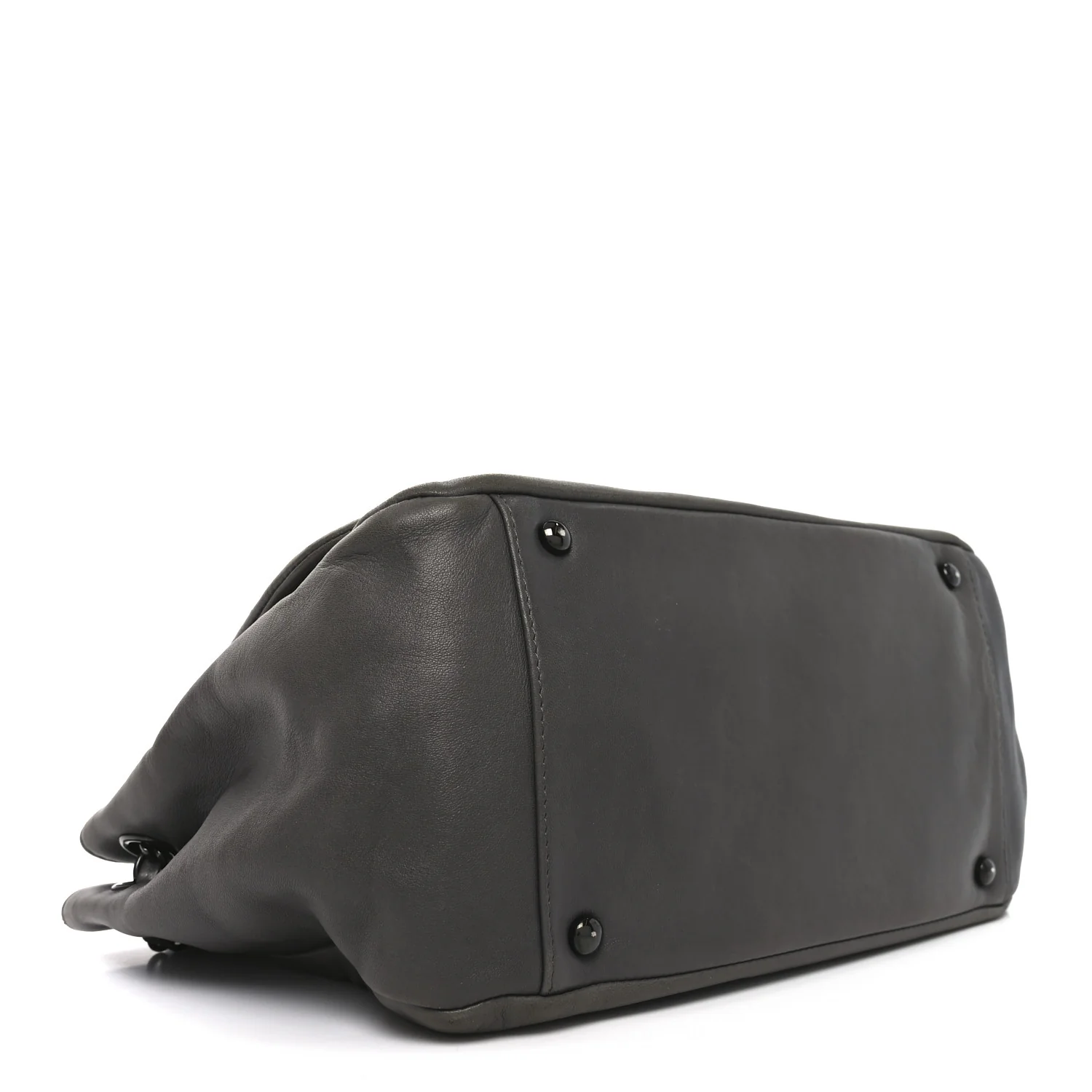 Lambskin Studded Accordion CC Flap Grey - Image 4