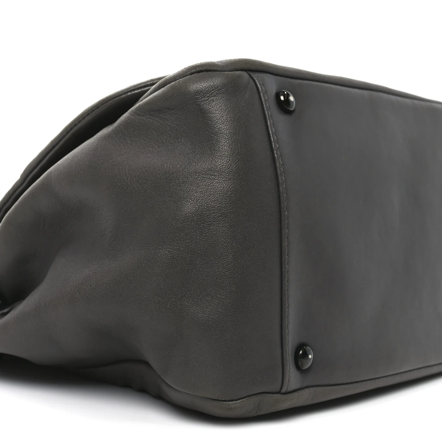 Lambskin Studded Accordion CC Flap Grey - Image 9