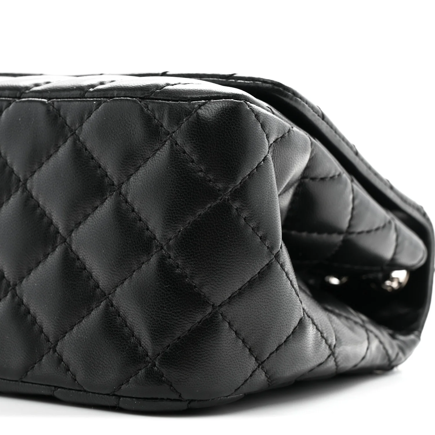 Lambskin Surpique Chevron Medium Single Flap Black - Image 10