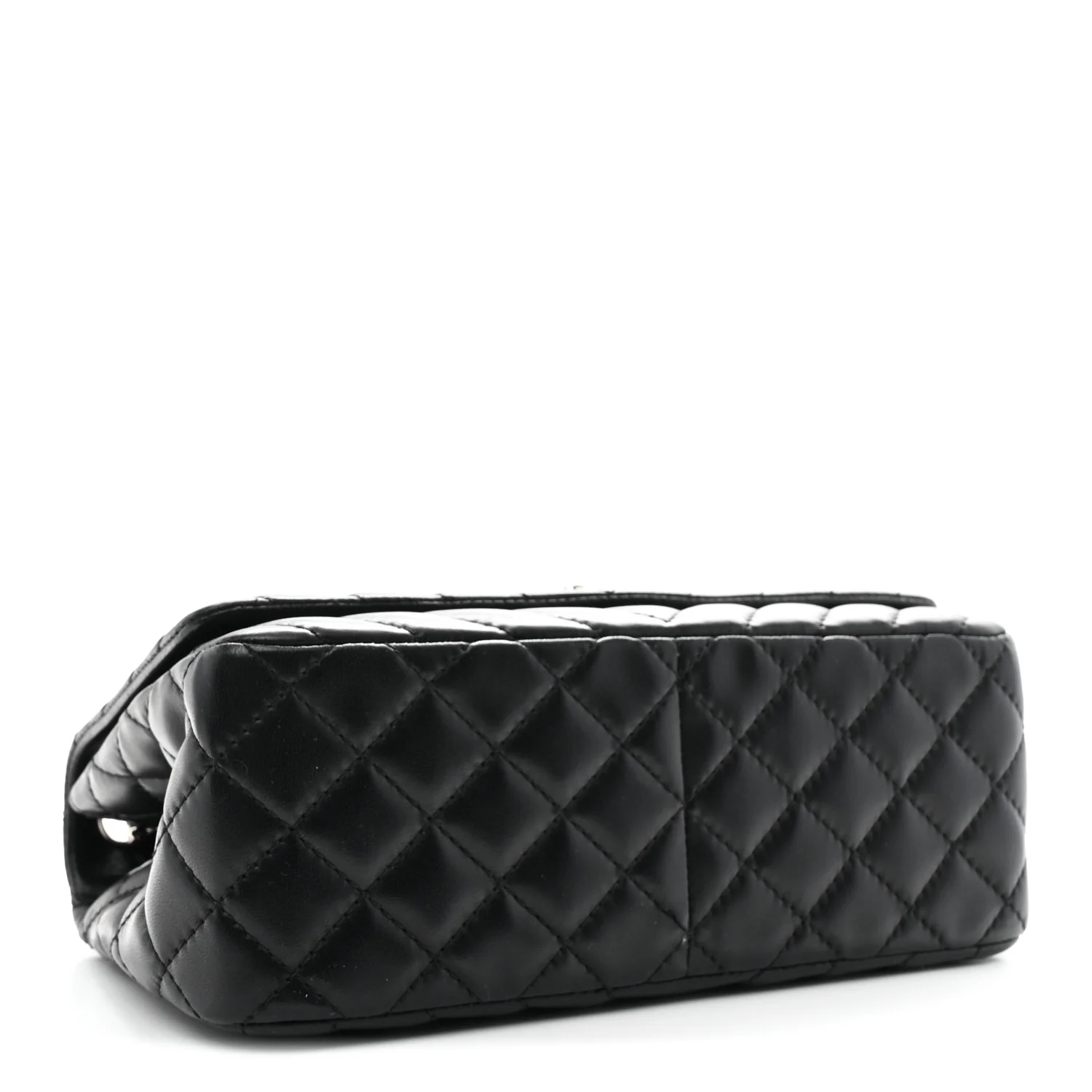 Lambskin Surpique Chevron Medium Single Flap Black - Image 4