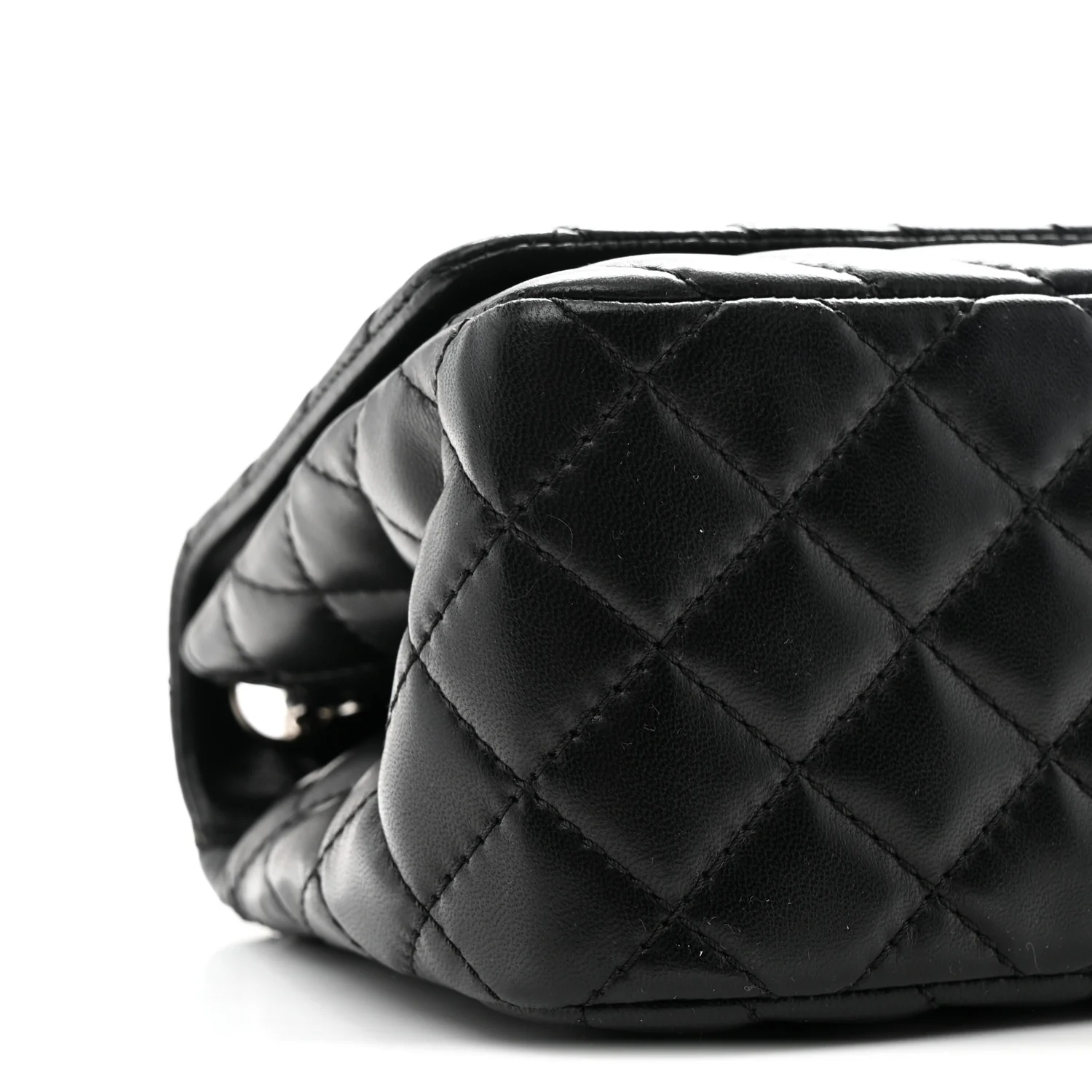 Lambskin Surpique Chevron Medium Single Flap Black - Image 9