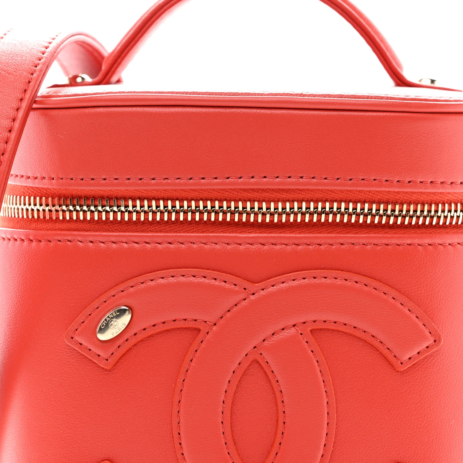 Lambskin Timeless Vanity Cosmetic Case Red - Image 8