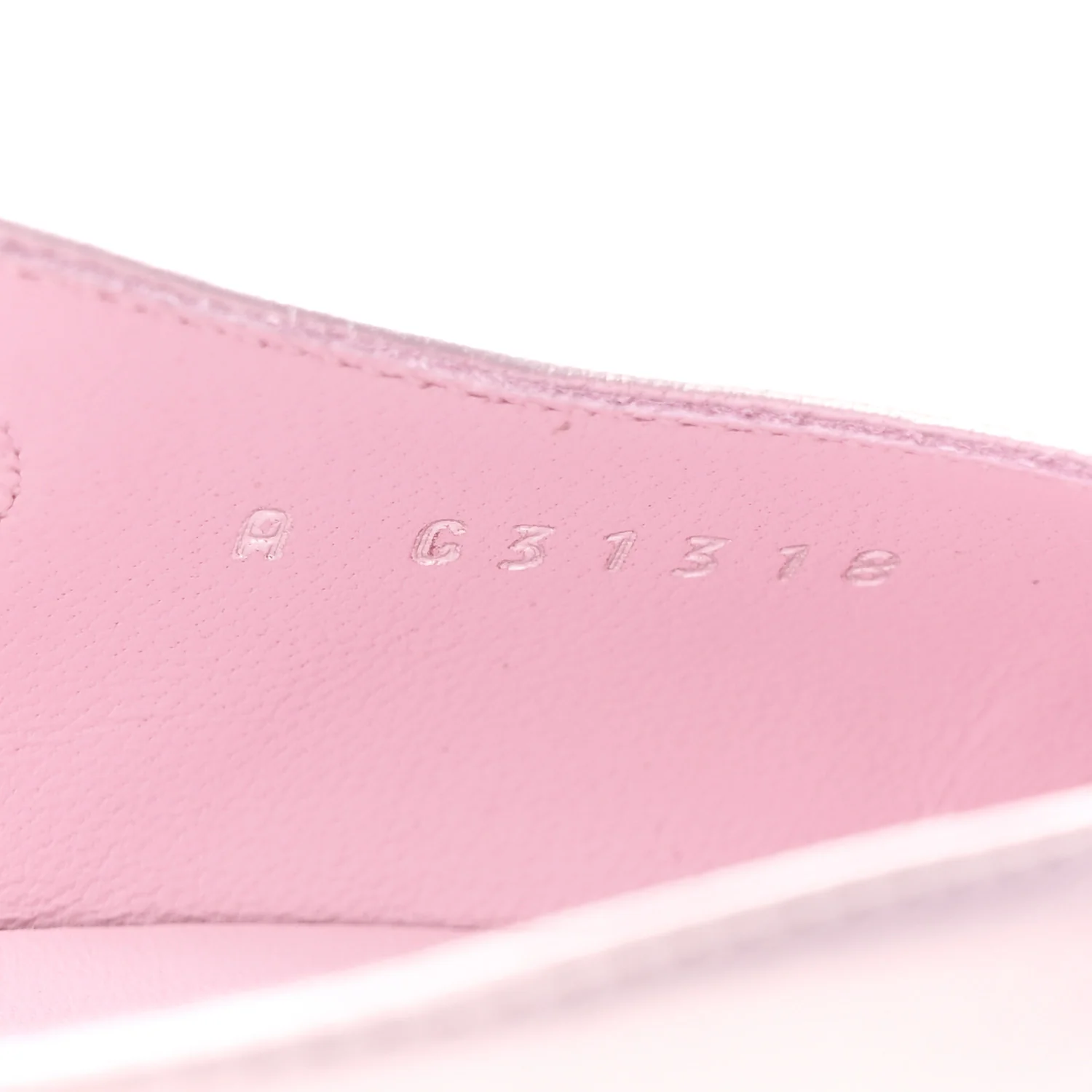 Laminated Lambskin Patent Cap Toe CC Slingback Pumps 37 Light Pink Black - Image 9