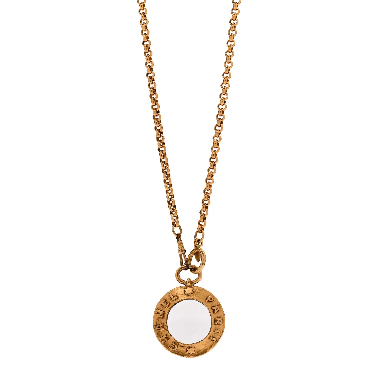 Loupe Magnifying Glass Necklace Gold