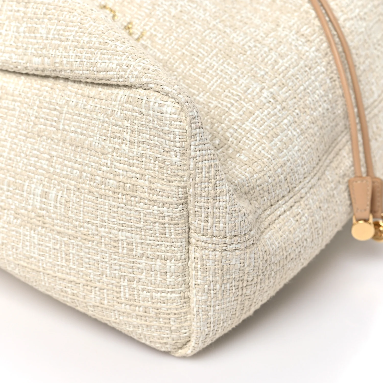 Lurex Boucle Large Deauville Backpack Beige - Image 10