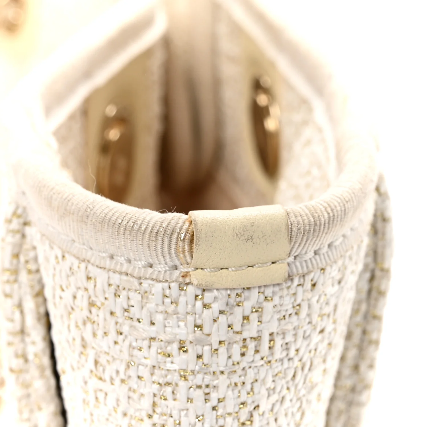 Lurex Boucle Small Deauville Tote Ivory - Image 11