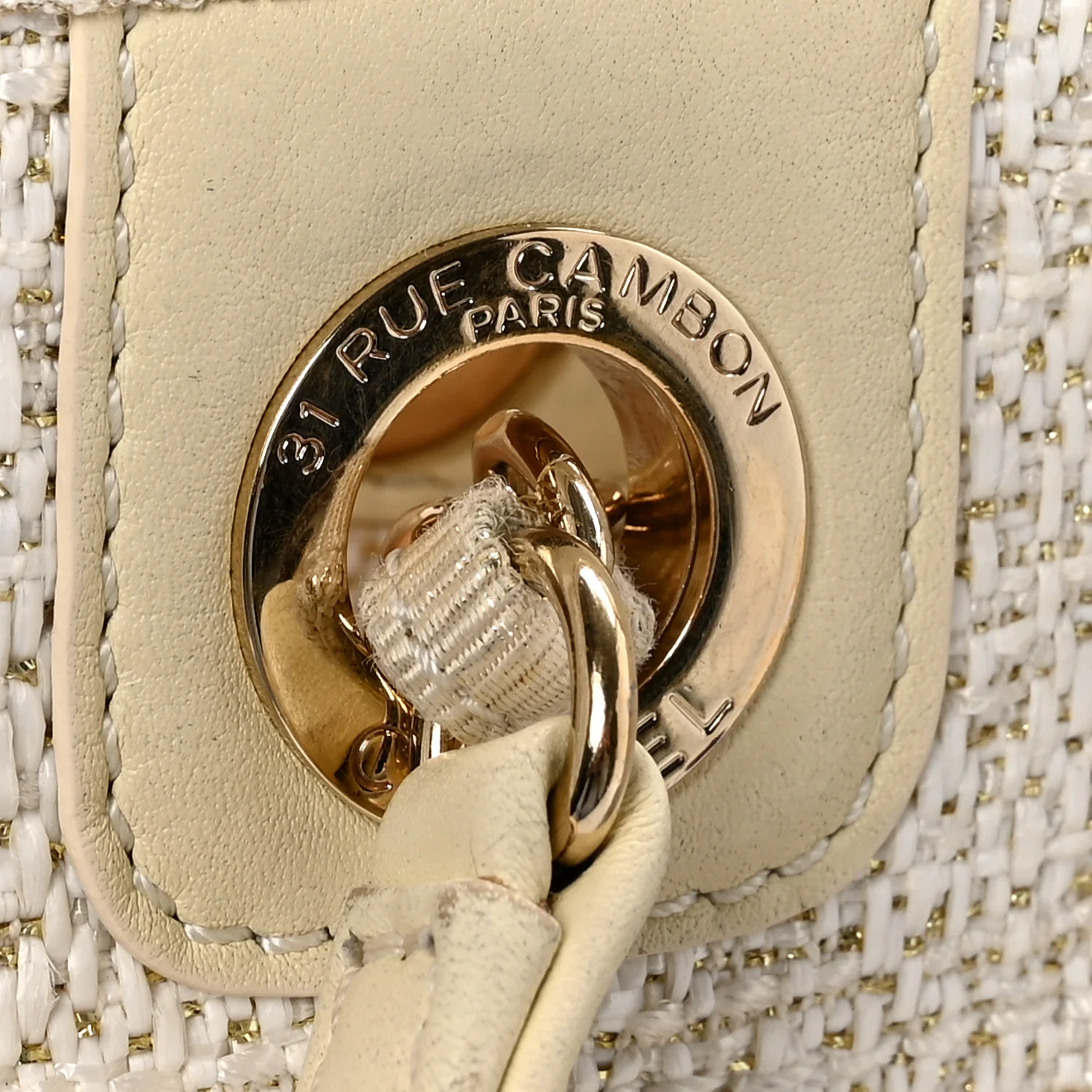 Lurex Boucle Small Deauville Tote Ivory - Image 13