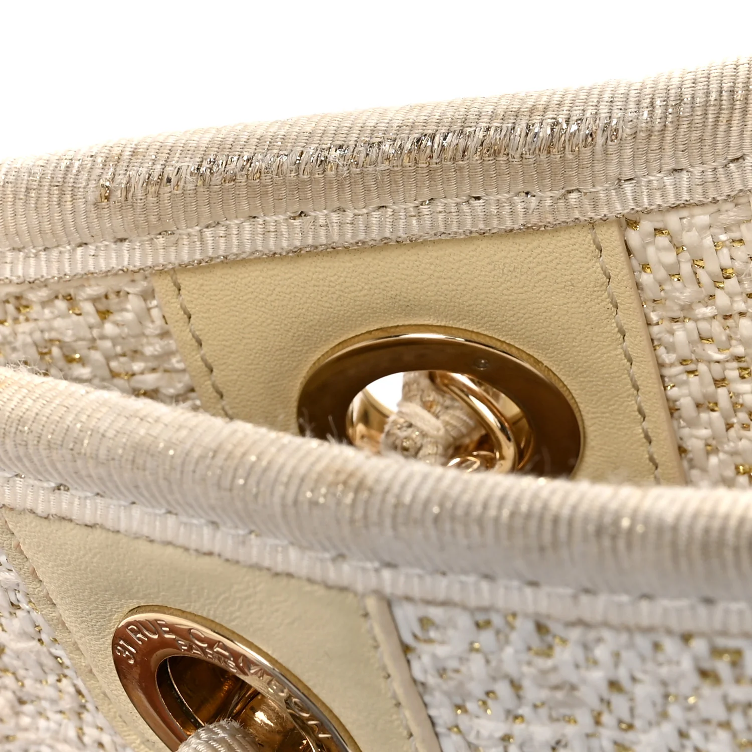 Lurex Boucle Small Deauville Tote Ivory - Image 15