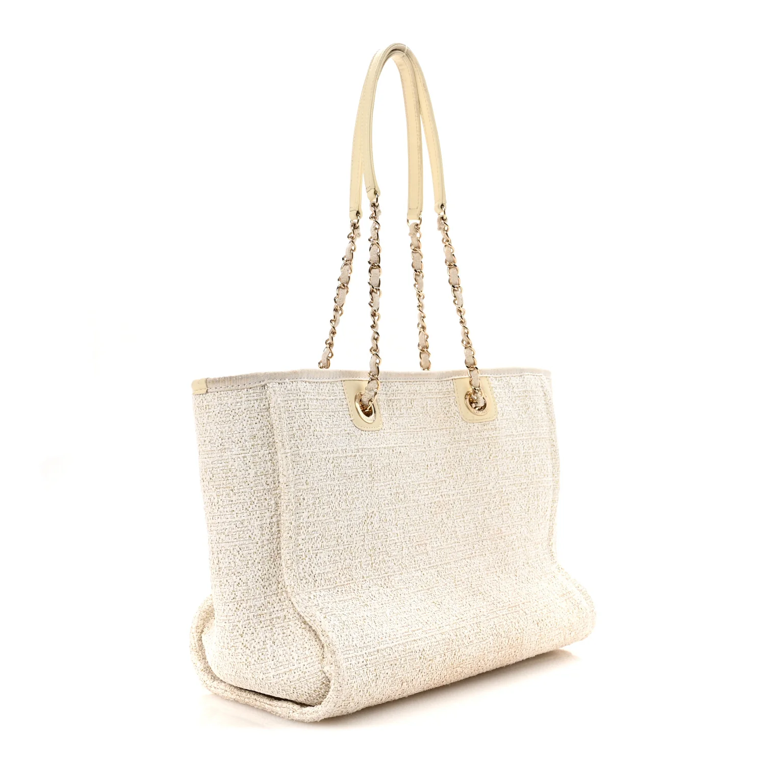 Lurex Boucle Small Deauville Tote Ivory - Image 3