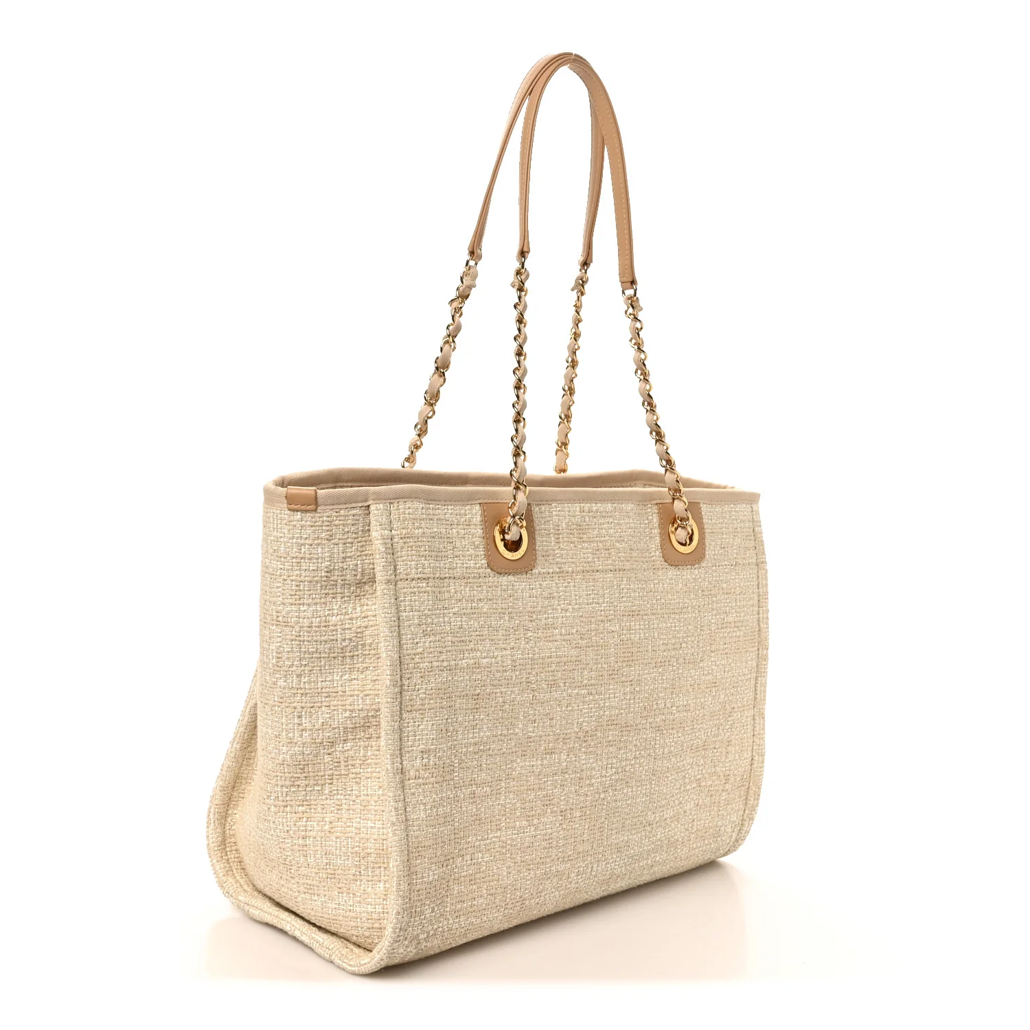 Lurex Boucle Small Deauville Tote Ivory - Image 3