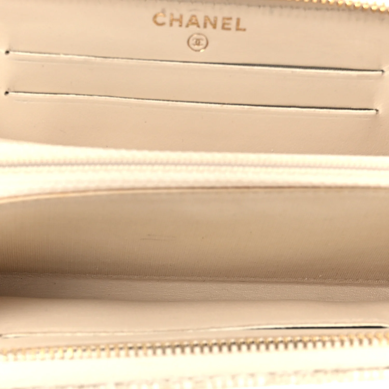 Lurex Canvas Deauville Medium Zip Around Wallet Beige - Image 5