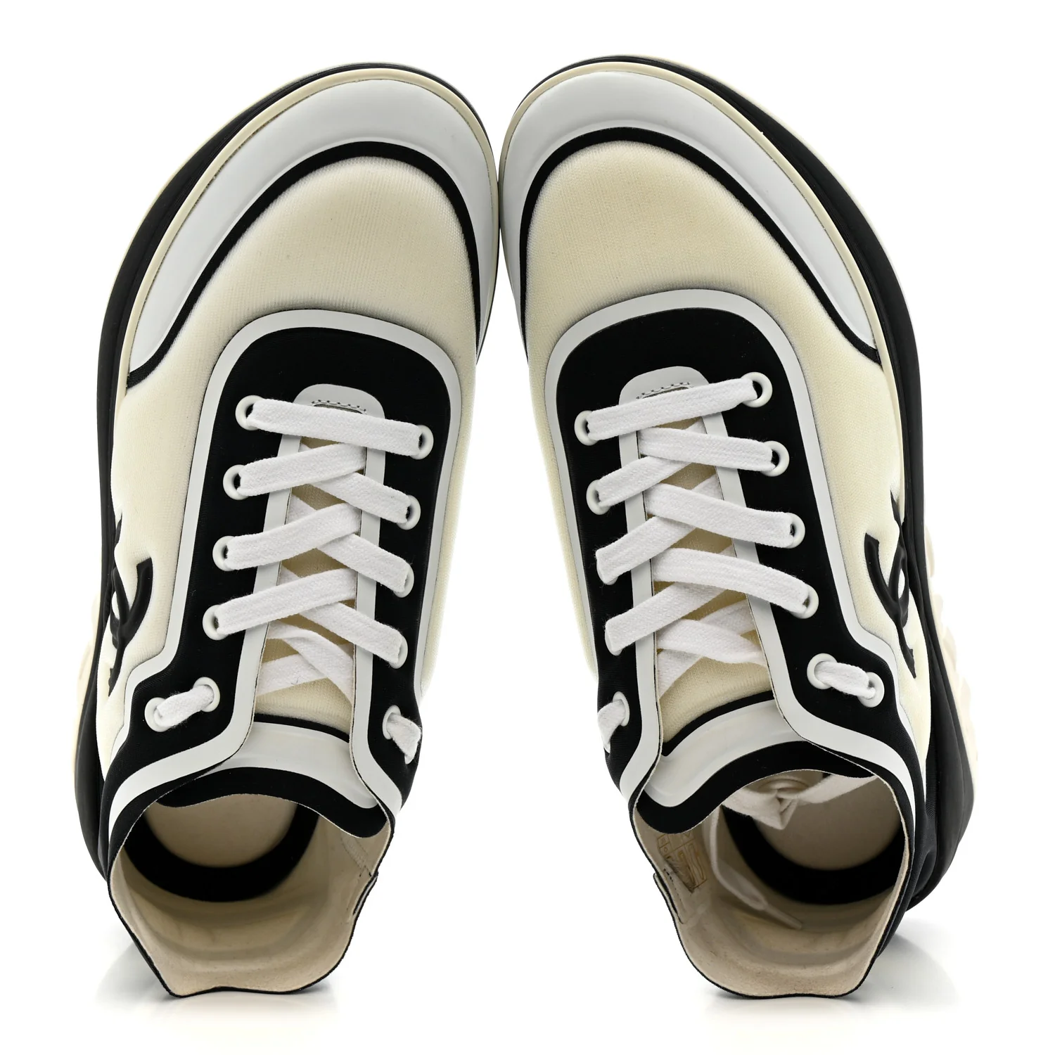 Lycra Womens CC Sneakers 39.5 White Black - Image 2