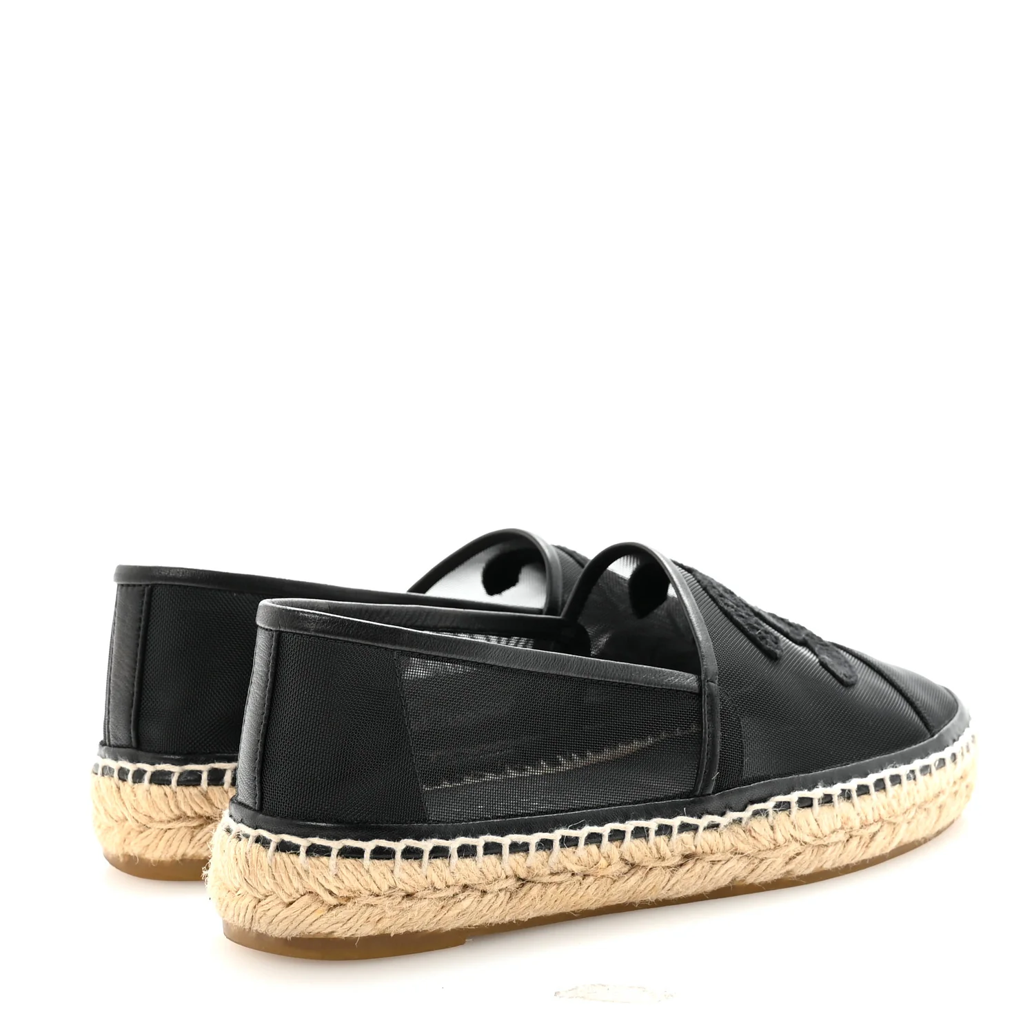 Mesh Grosgrain CC Espadrilles 37 Black - Image 5