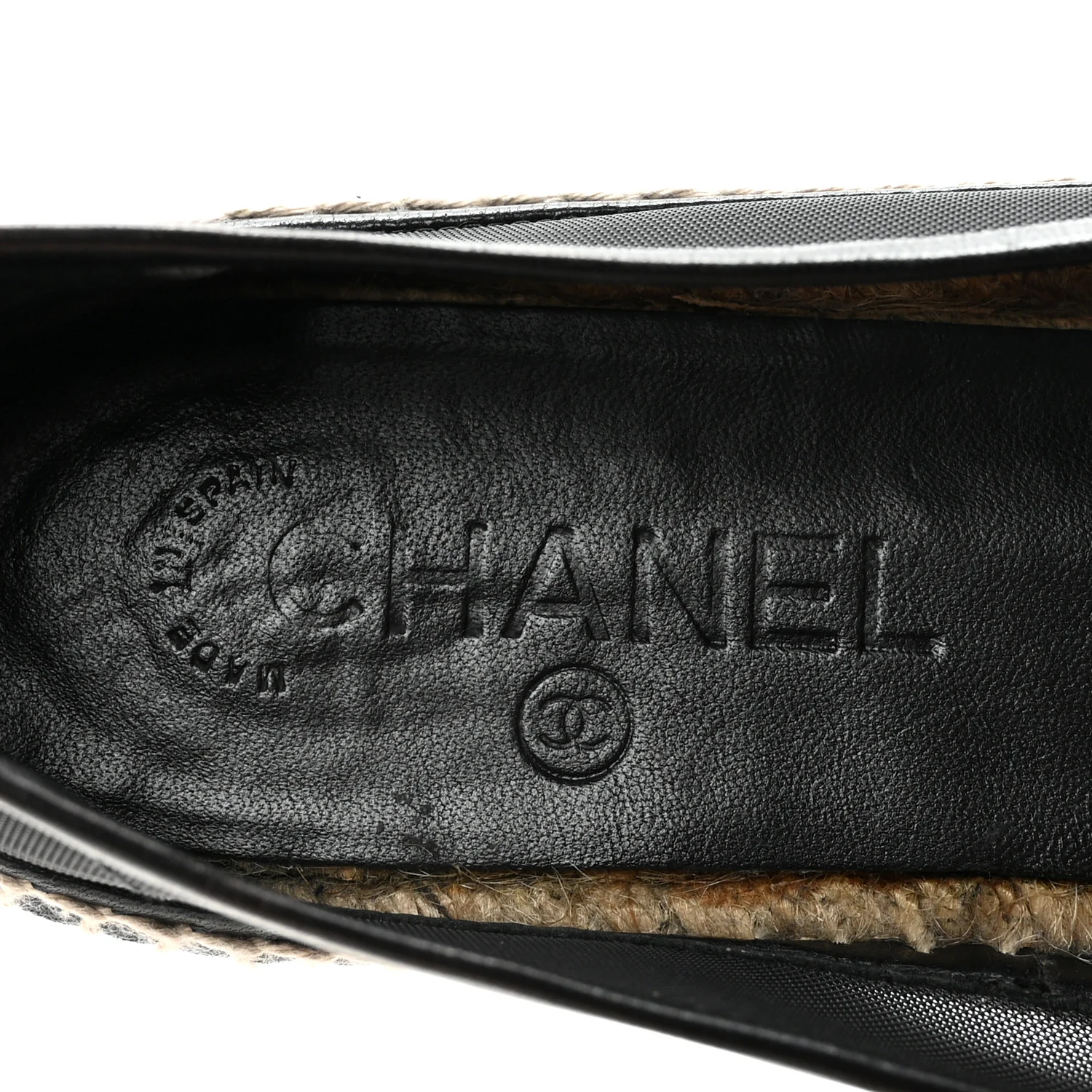 Mesh Grosgrain CC Espadrilles 37 Black - Image 8