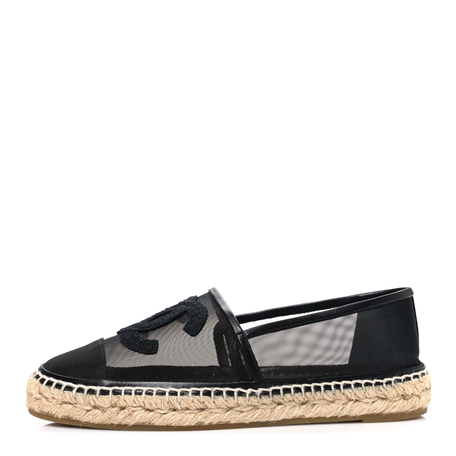 Mesh Grosgrain CC Espadrilles 38 Black