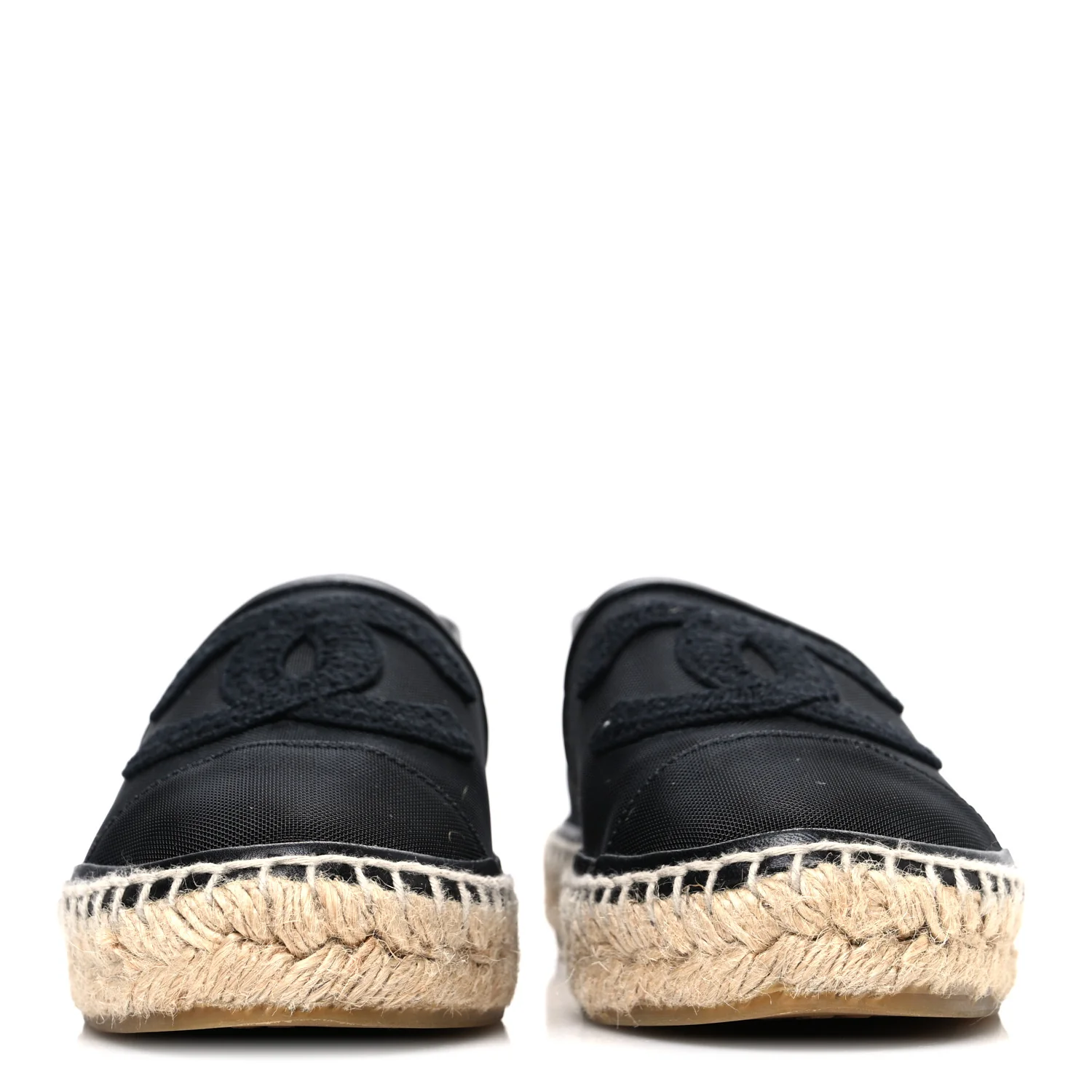 Mesh Grosgrain CC Espadrilles 38 Black - Image 3