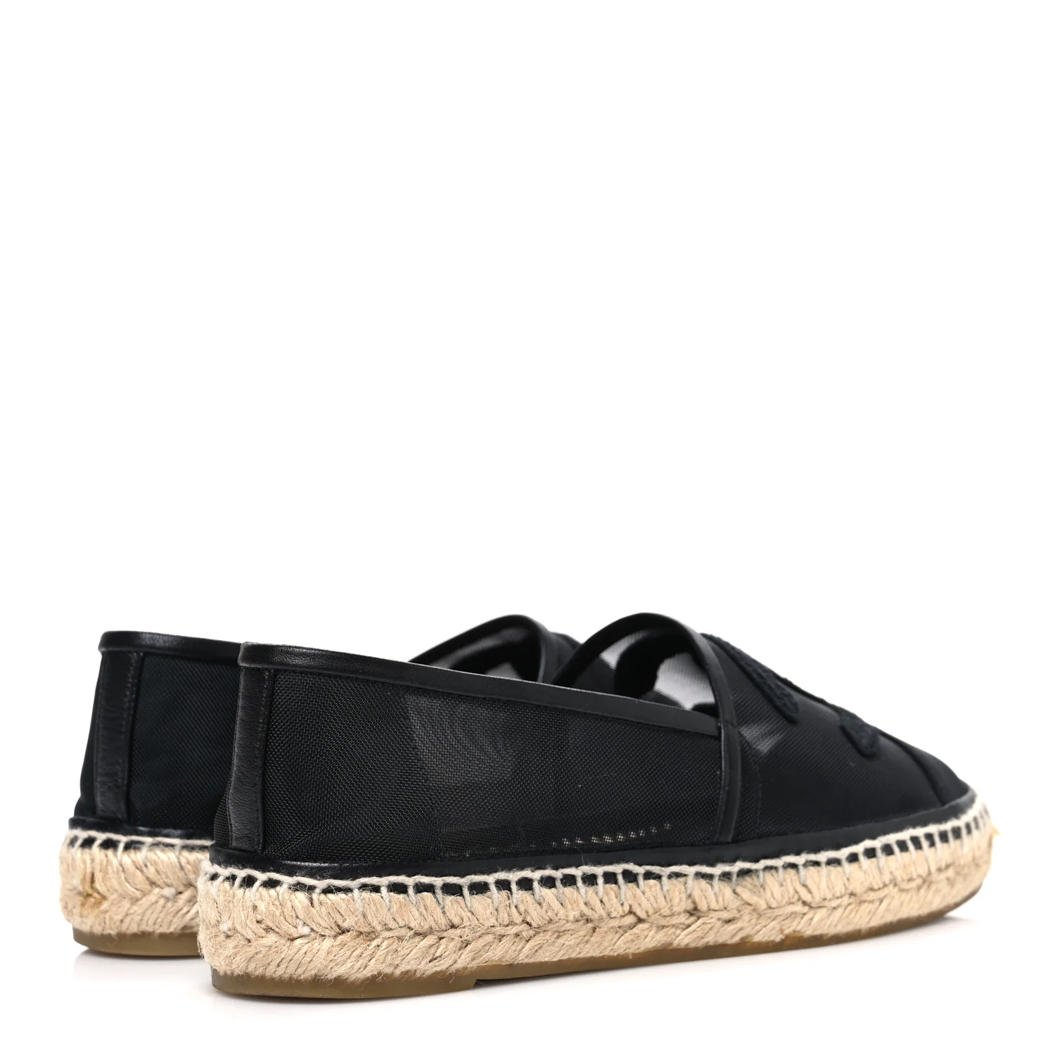 Mesh Grosgrain CC Espadrilles 38 Black - Image 5