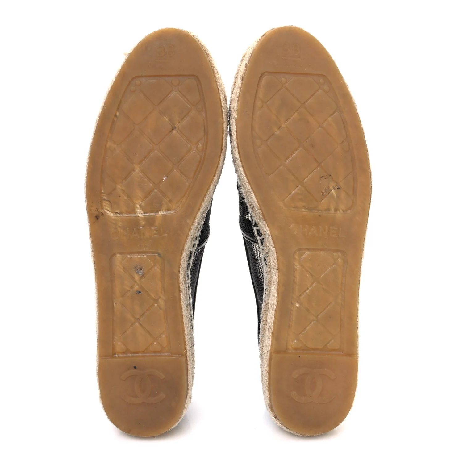 Mesh Grosgrain CC Espadrilles 38 Black - Image 7