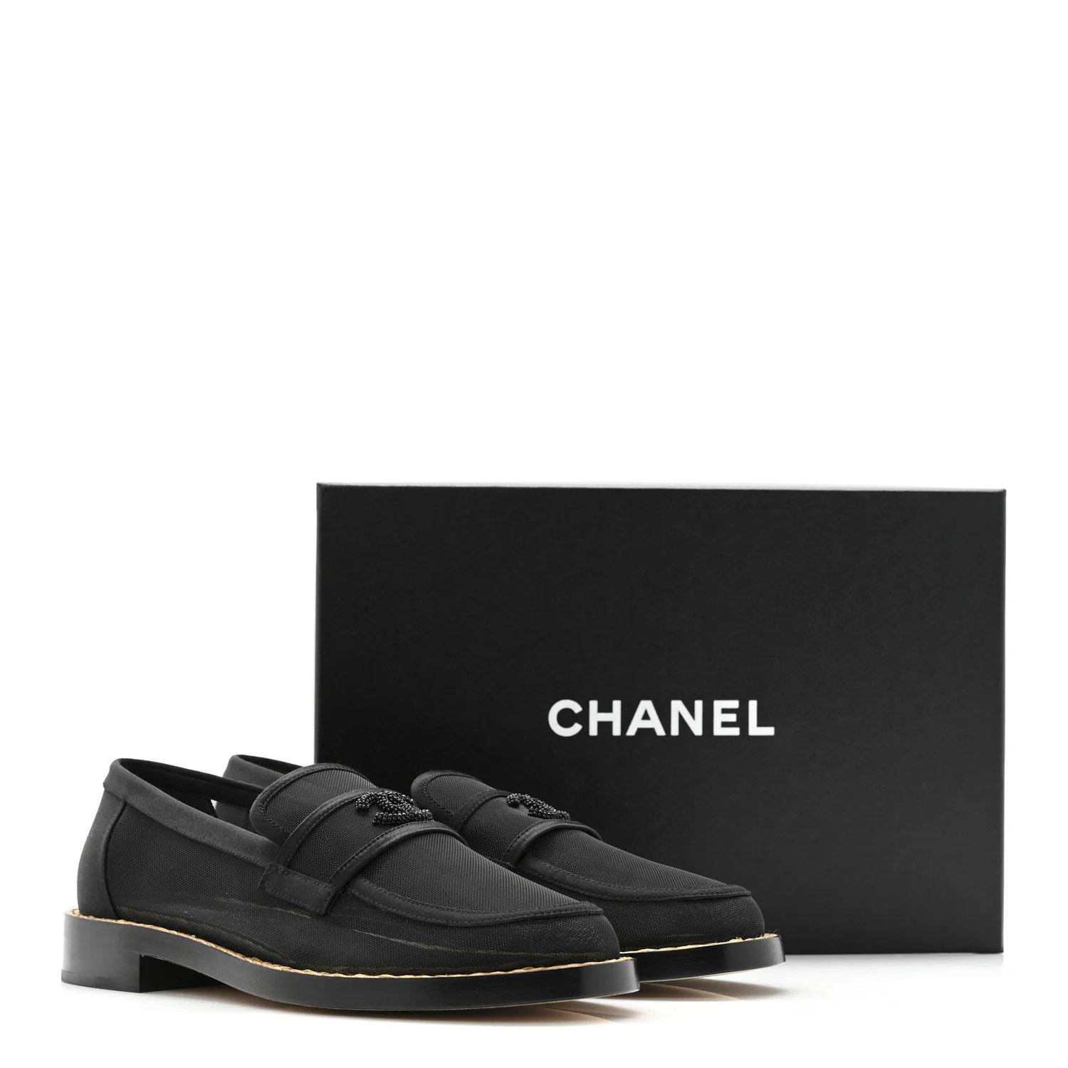 Mesh Satin CC Loafers 39 Black - Image 13