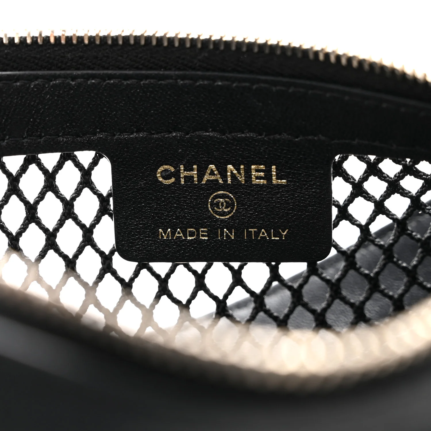 Mesh Shiny Lambskin Chain Hobo Black - Image 7