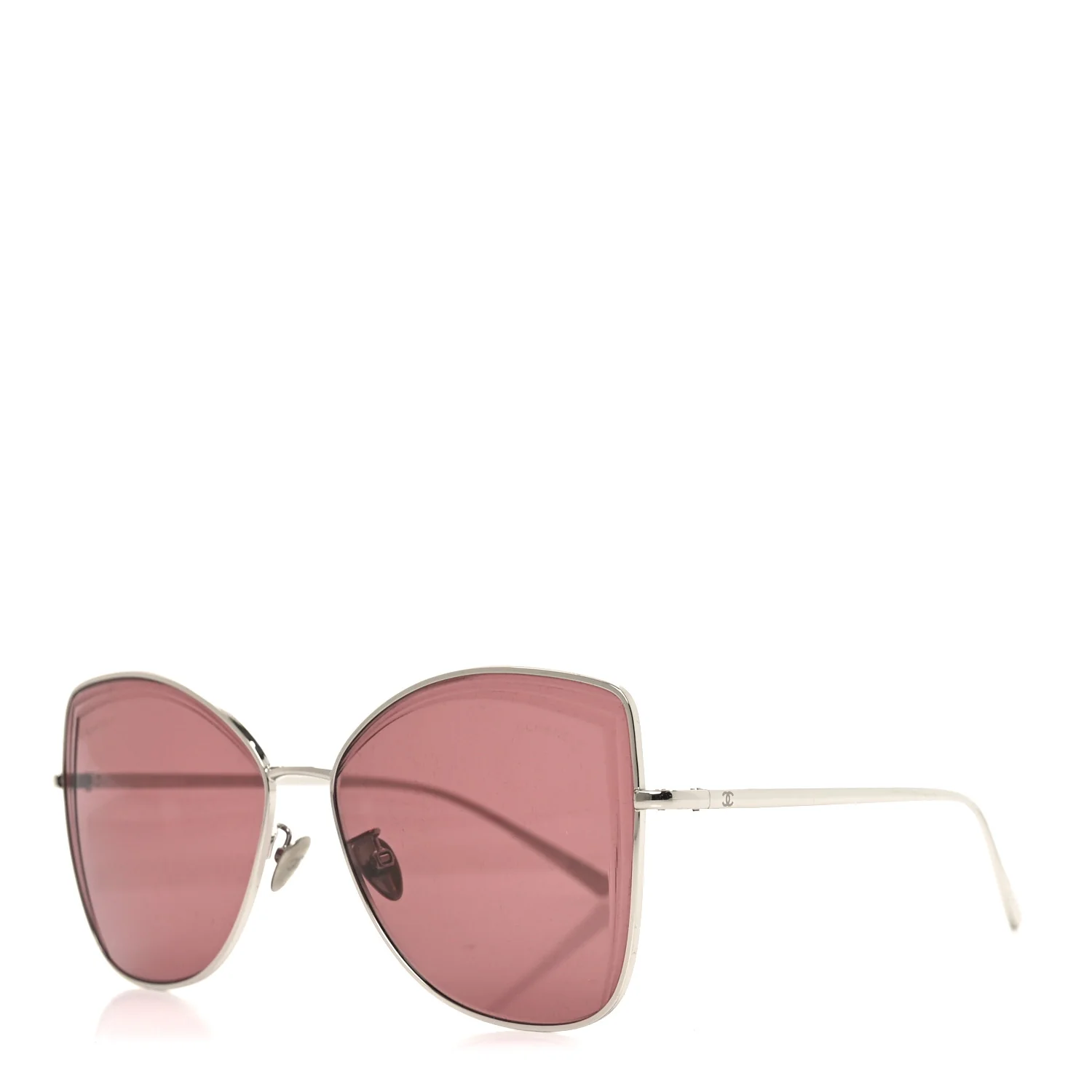 Metal Butterfly Sunglasses 4253 Silver Pink