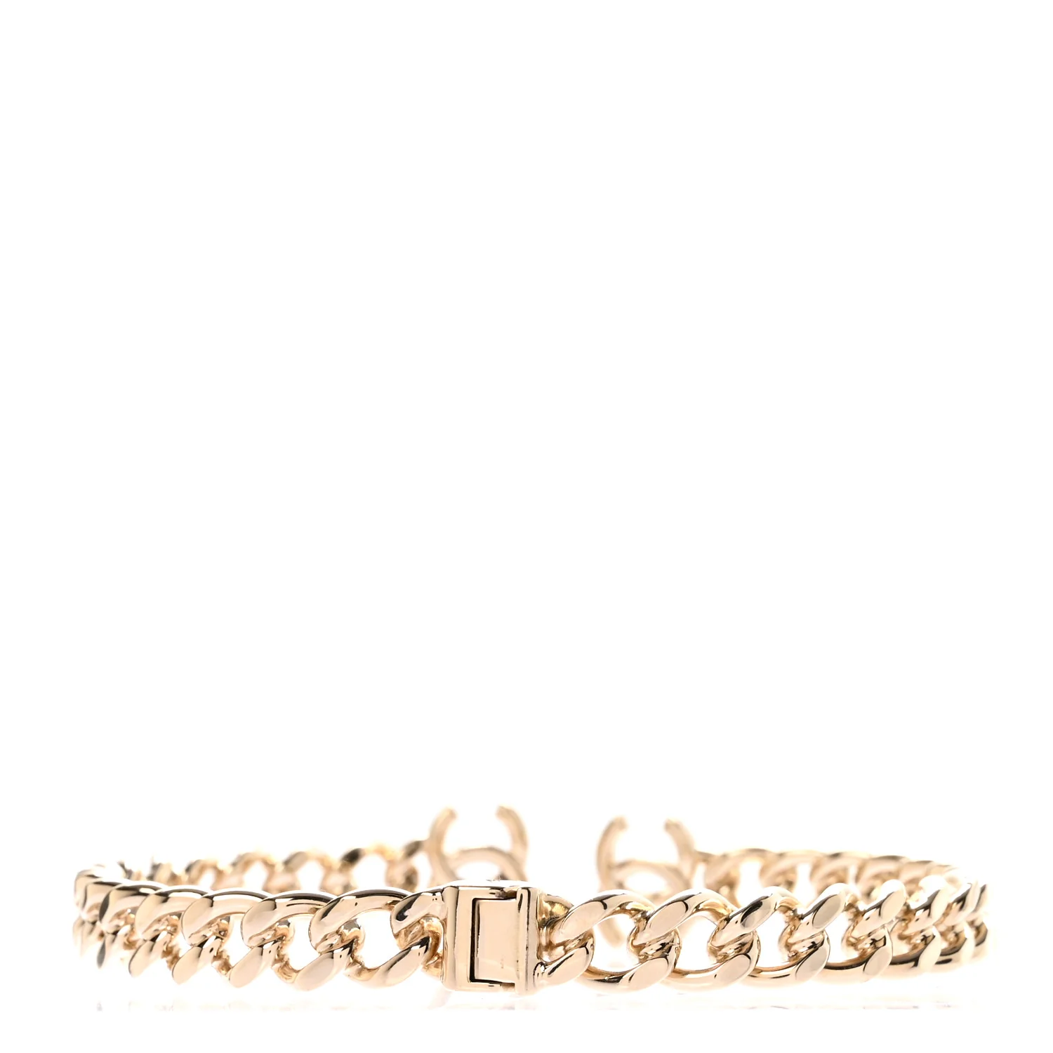 Metal CC Chain Link Choker Necklace L Gold - Image 3