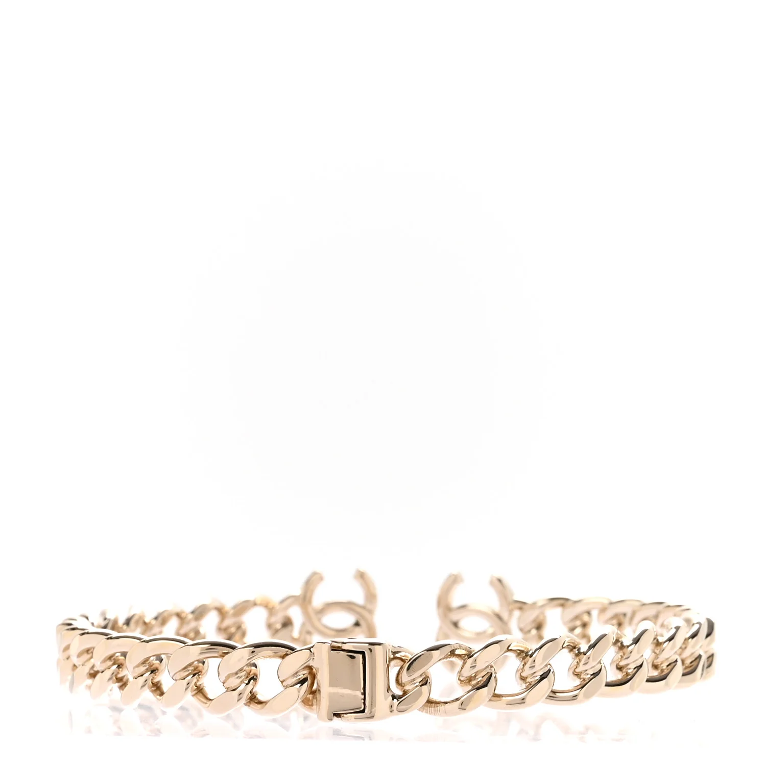 Metal CC Chain Link Choker Necklace M Gold - Image 3