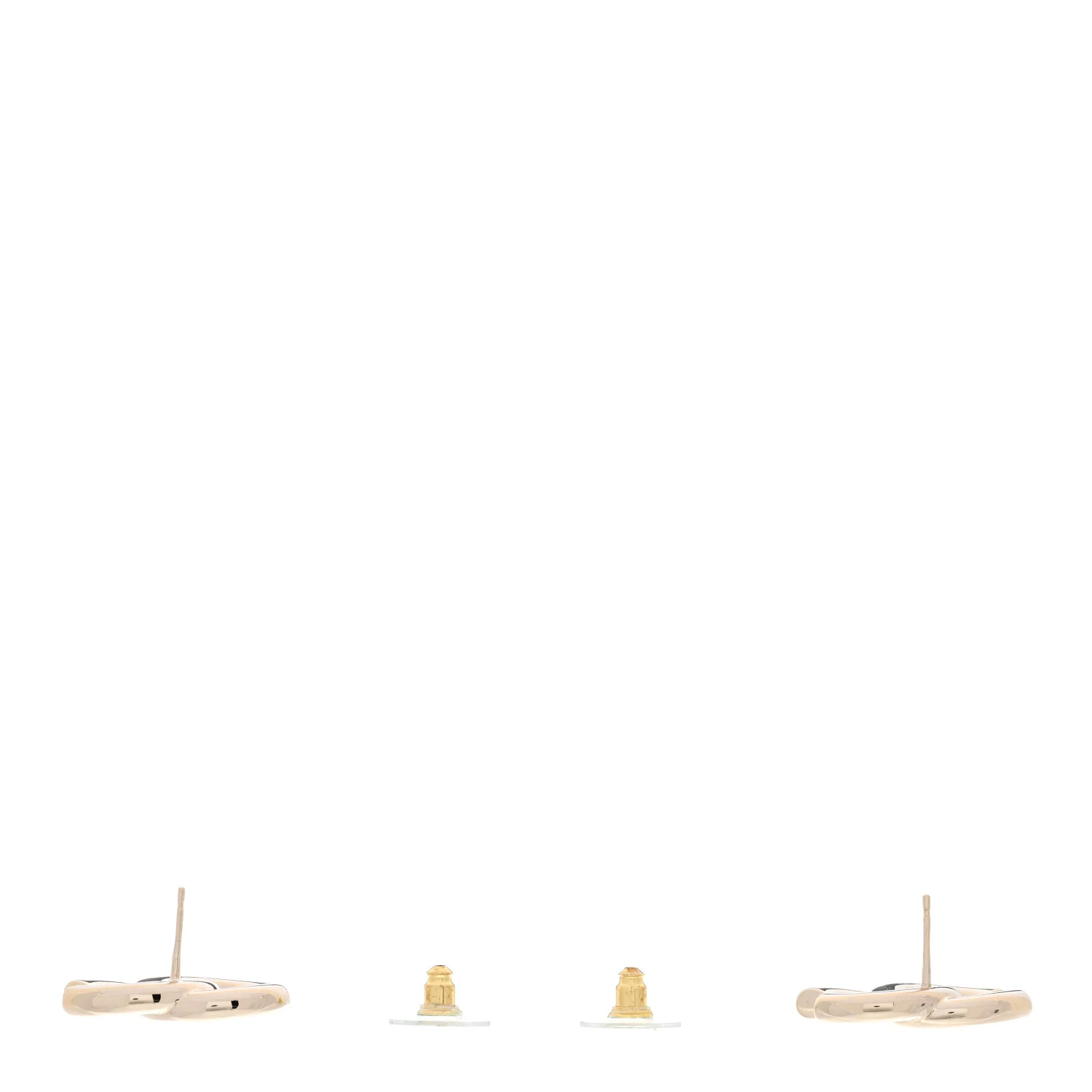 Metal CC Earrings Gold - Image 3