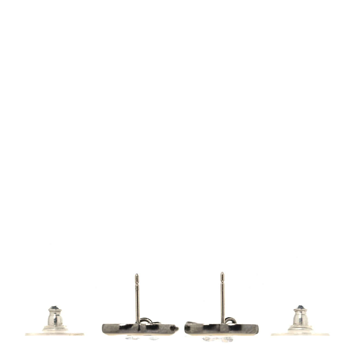 Metal CC Eiffel Tower Drop Earrings Silver - Image 7