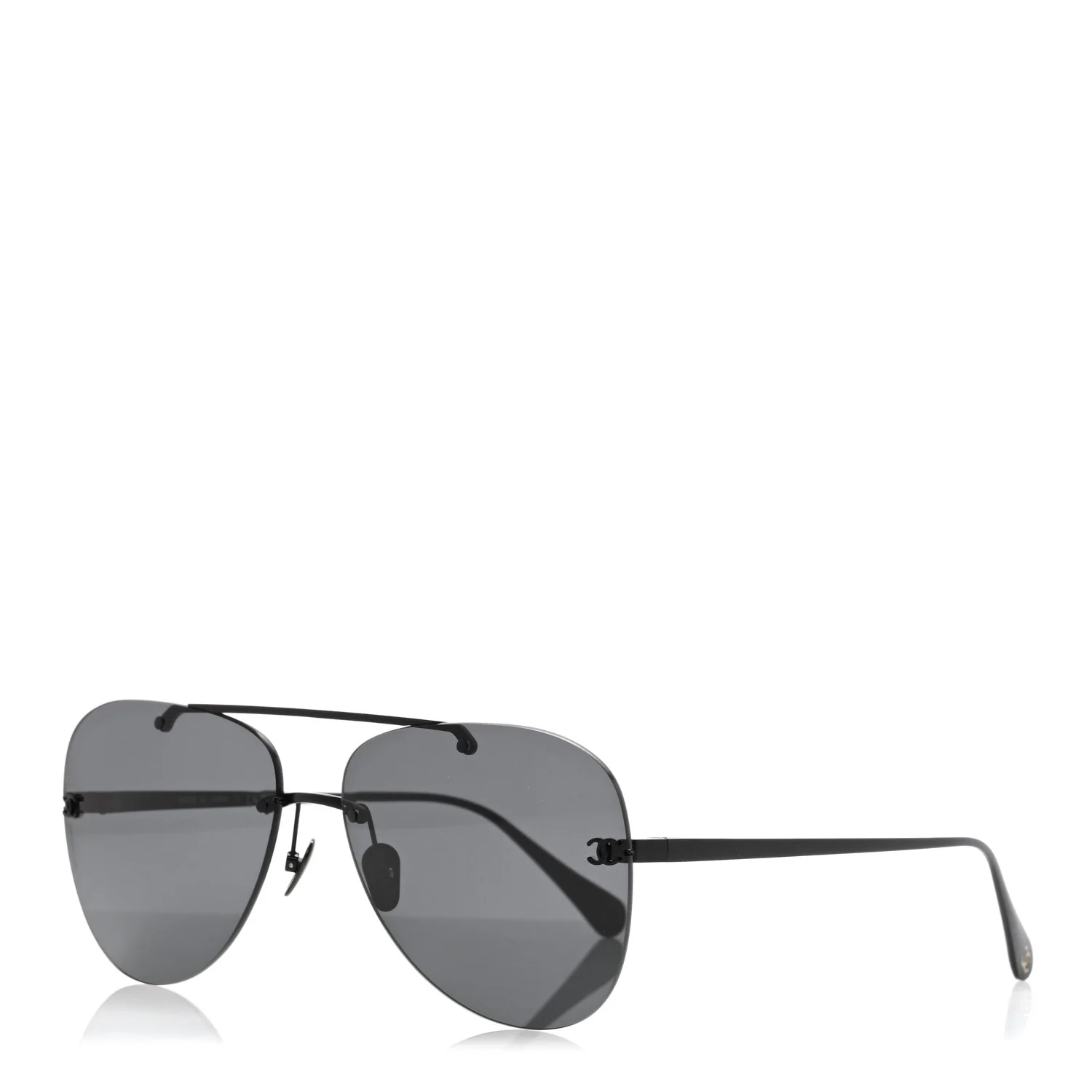 Metal CC Pilot Aviator Sunglasses 4285-T Black