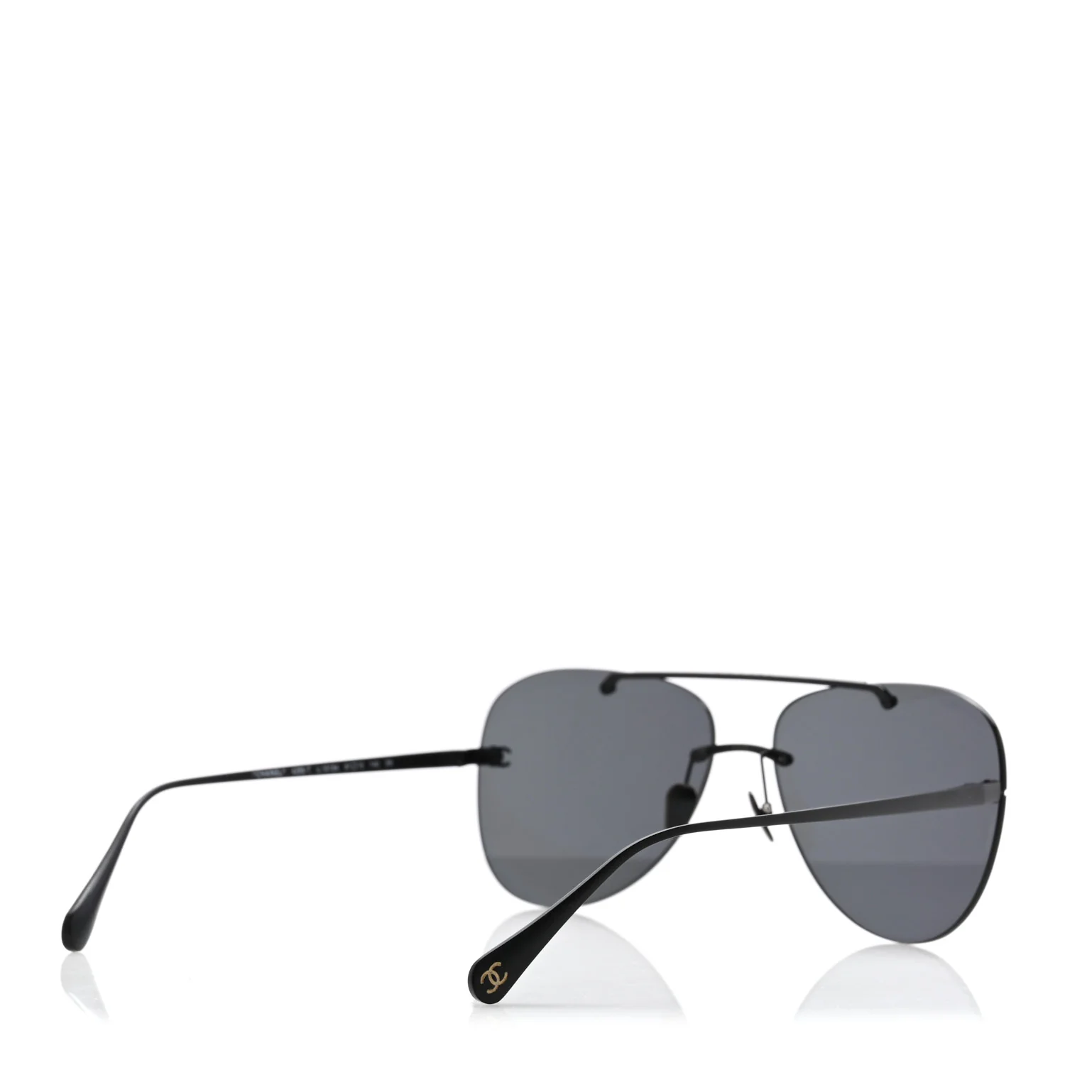 Metal CC Pilot Aviator Sunglasses 4285-T Black - Image 4