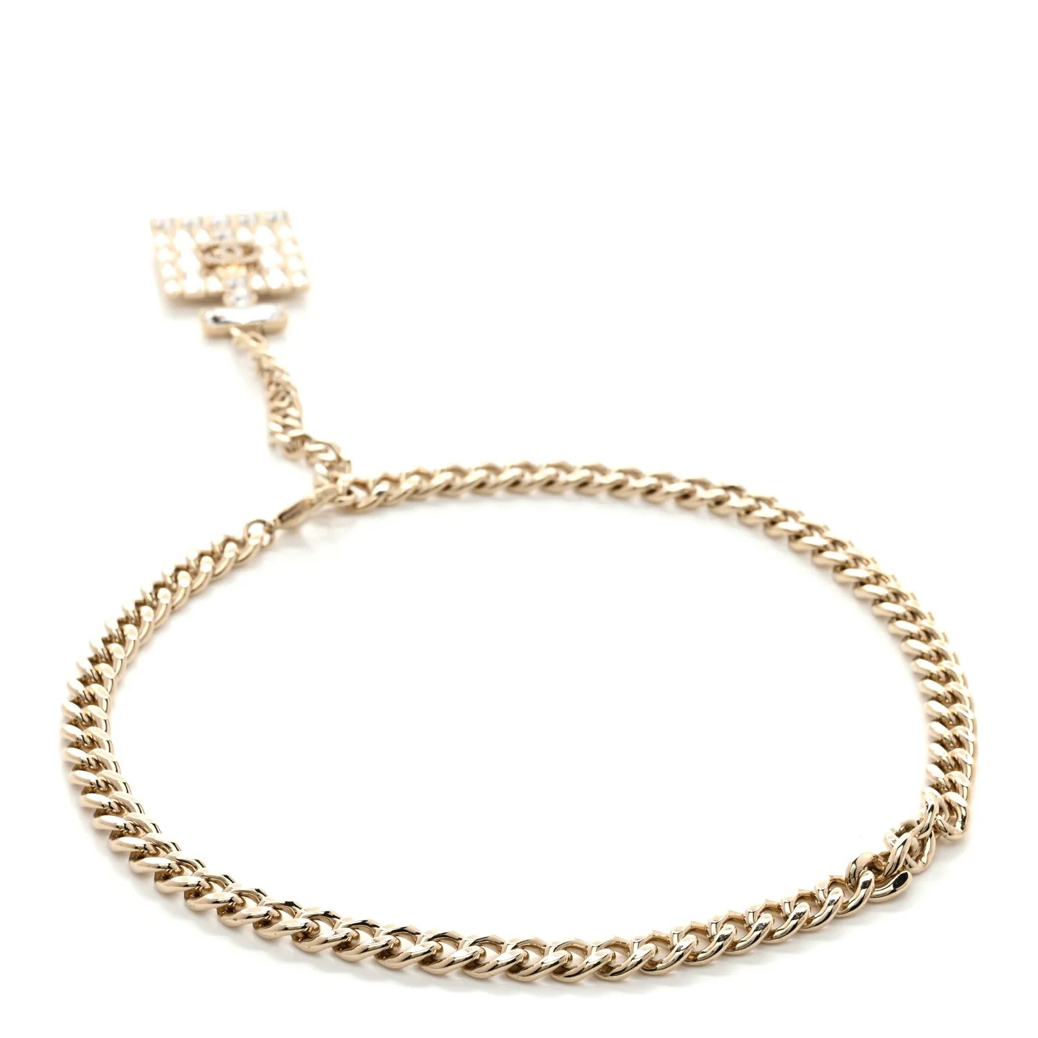 Metal Crystal CC Perfume Belt Gold - Image 2