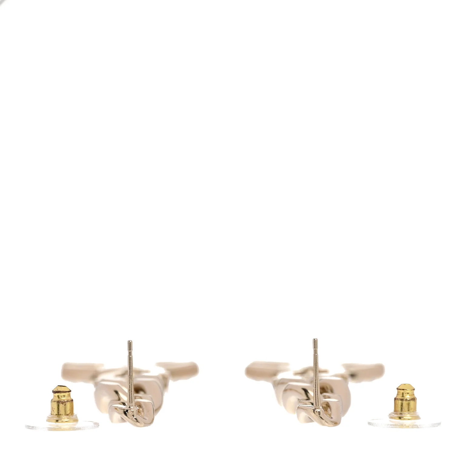 Metal Crystal CC Vendome CC Dangle Earrings Gold - Image 3