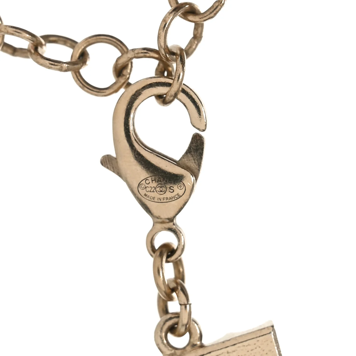 Metal Crystal Logo Choker Necklace Gold - Image 4