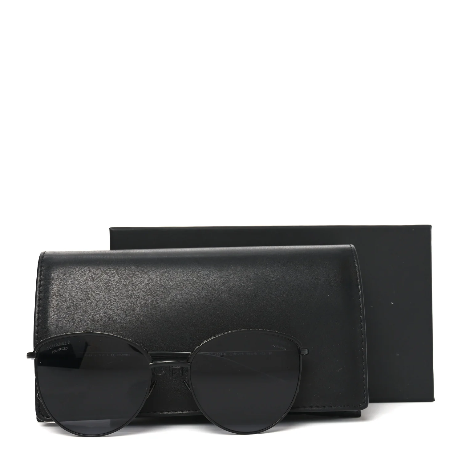 Metal Crystal Polarized Sunglasses 4258-B Black - Image 8