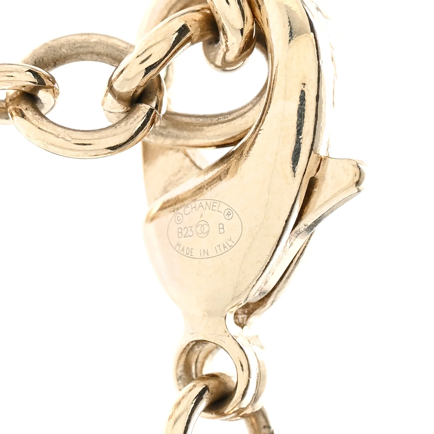 Metal Crystal Textured CC Logo Star Chain Choker Necklace Gold - Image 5