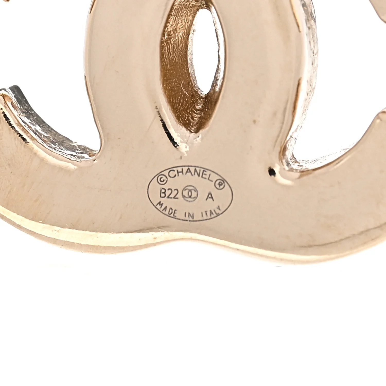 Metal Enamel CC Earrings Black Gold - Image 4