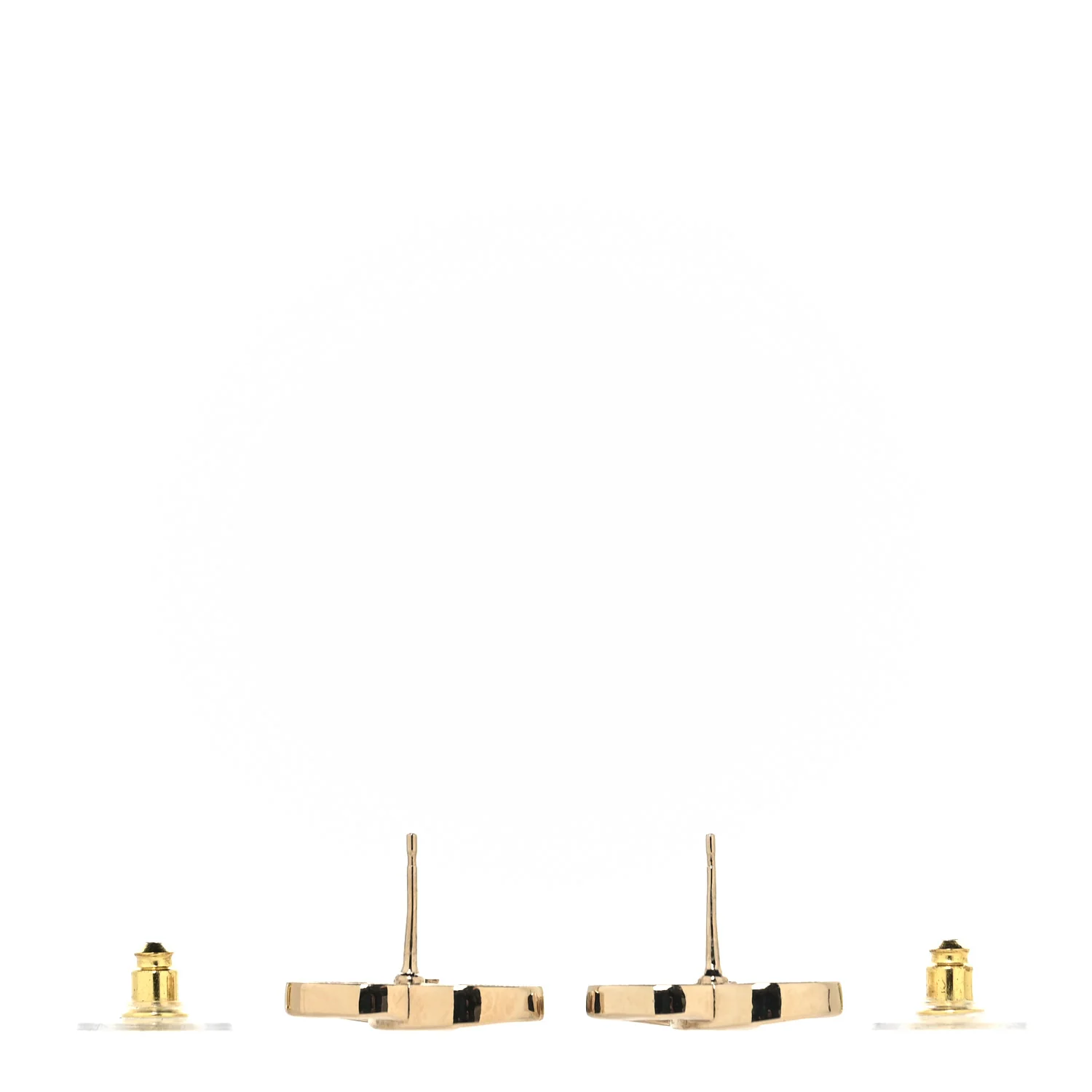 Metal Enamel CC Earrings Pink Gold - Image 4