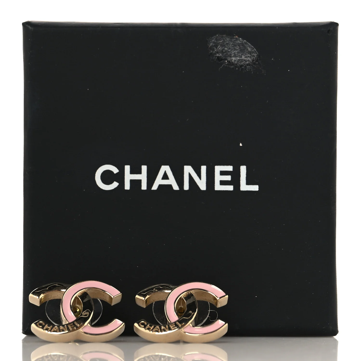 Metal Enamel CC Earrings Pink Gold - Image 8