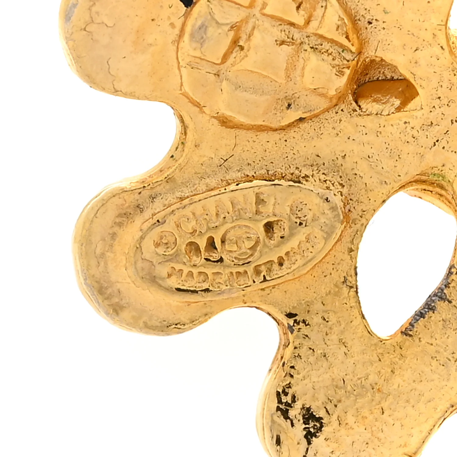 Metal Flower CC Clip On Earrings Gold - Image 4