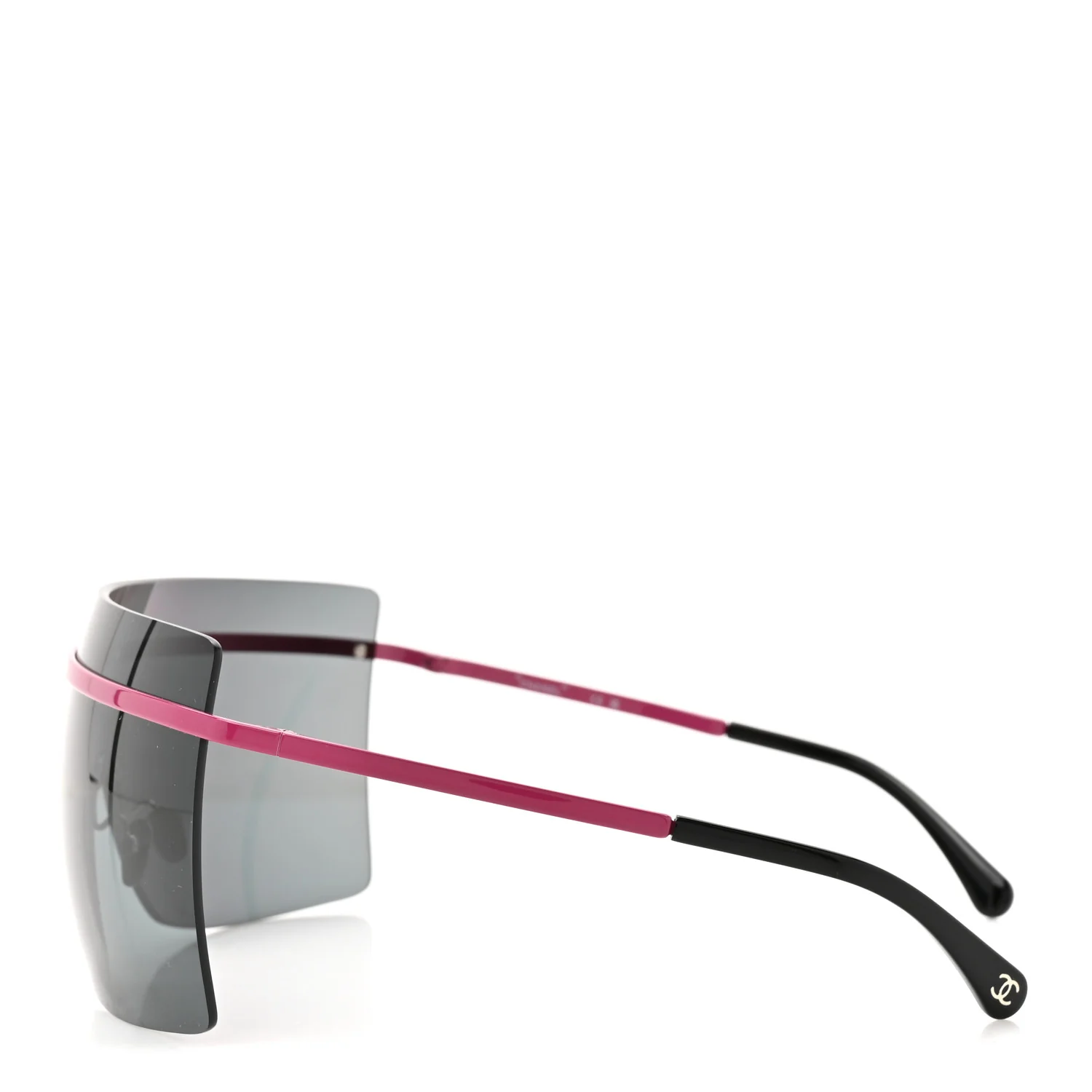 Metal Graphic Lines Shield Sunglasses 71586 Pink - Image 3